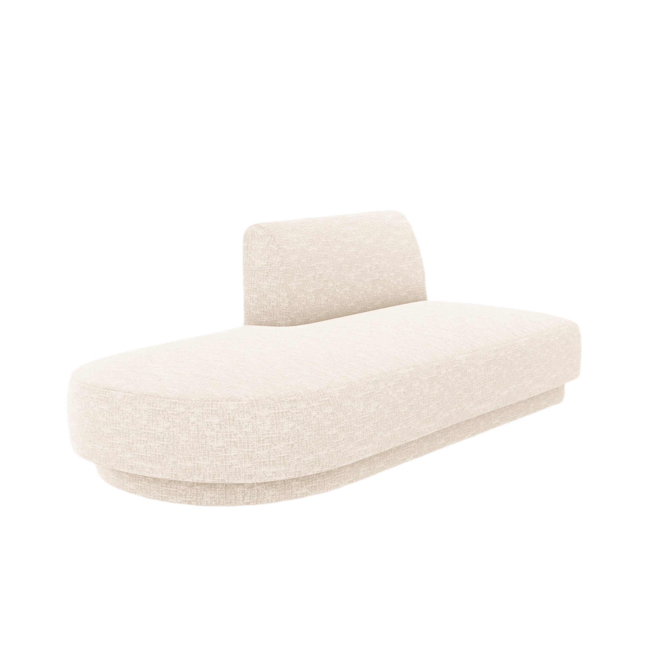 Szezlong 2-sitzig links MILEY Elfenbein Chenille