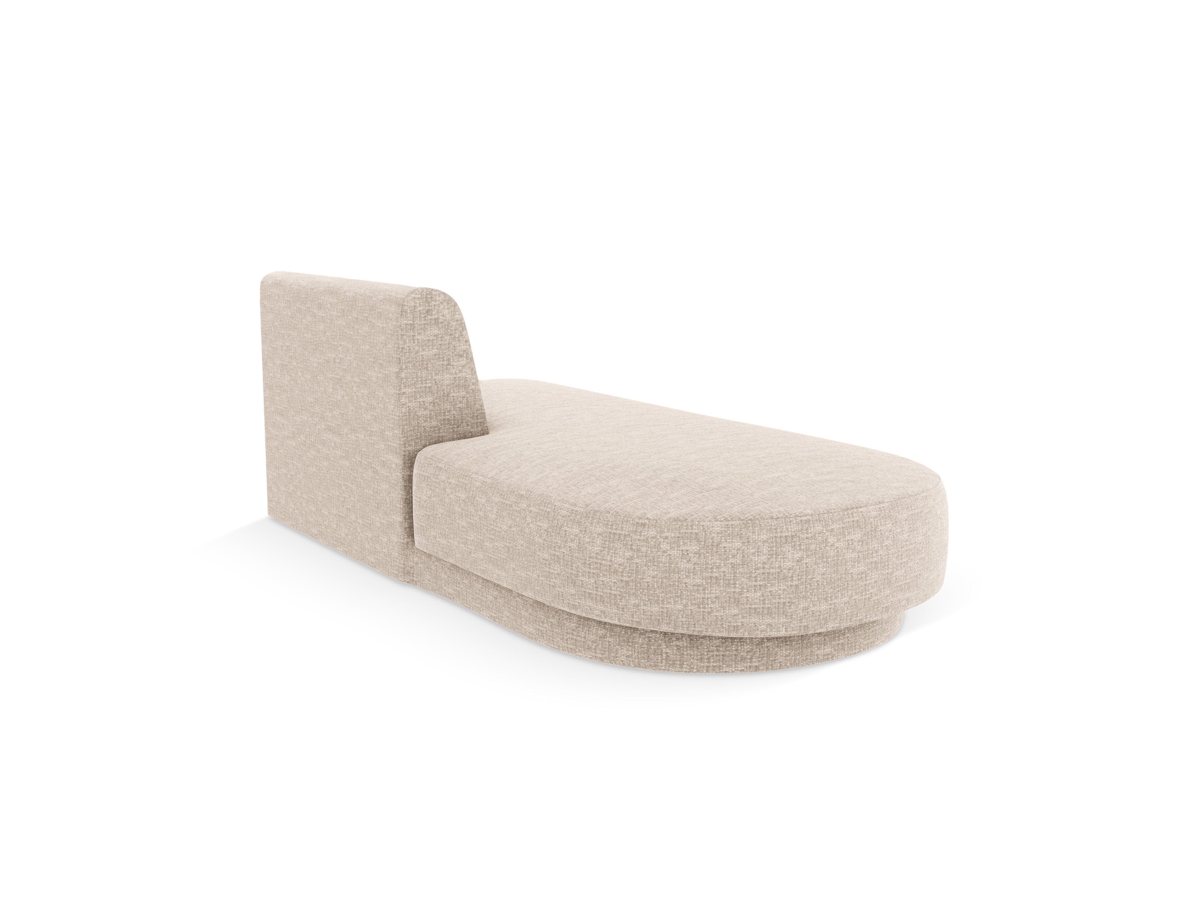 Left-facing 2-seater chaise longue MILEY beige chenille