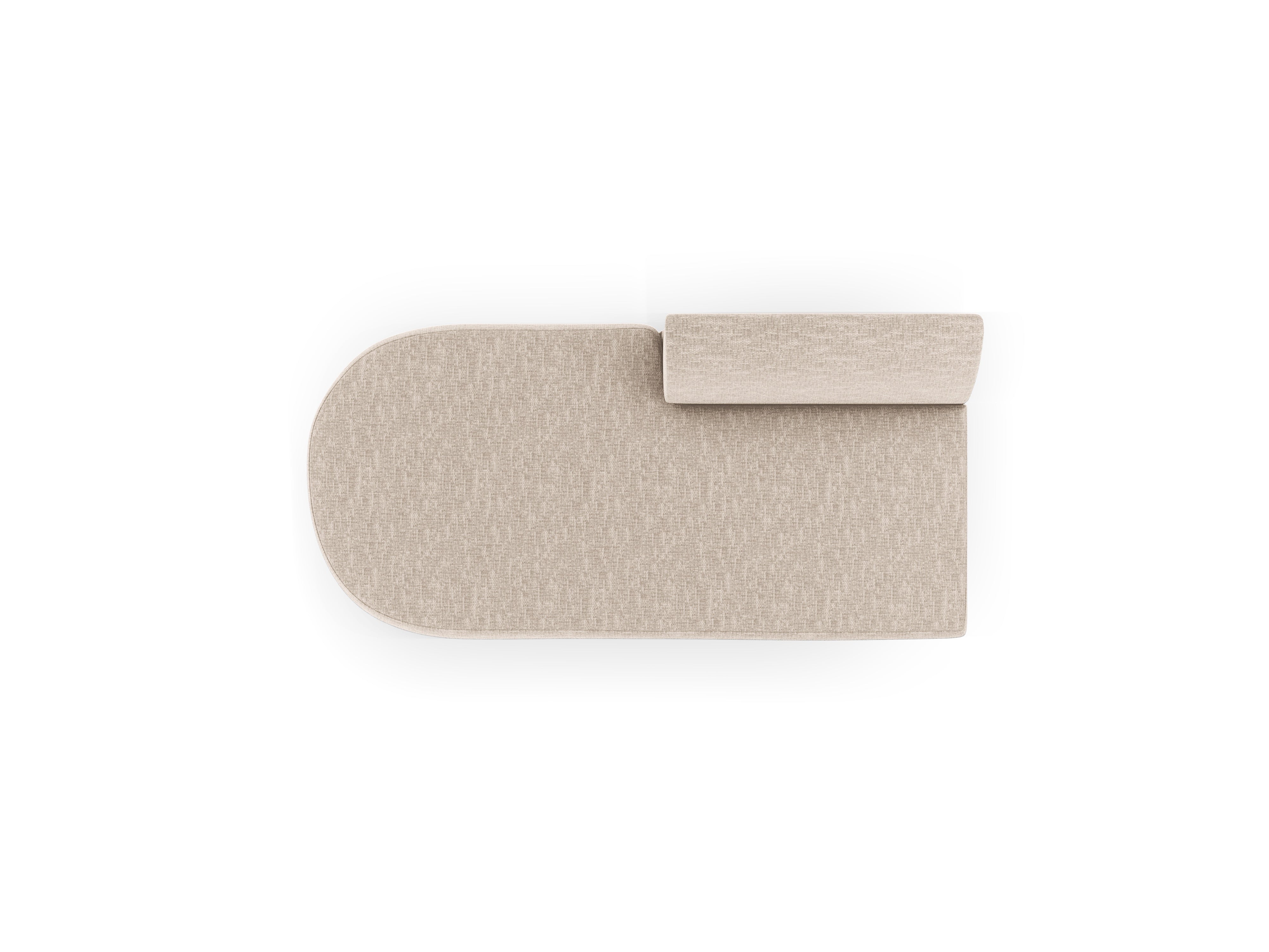 Left-facing 2-seater chaise longue MILEY beige chenille