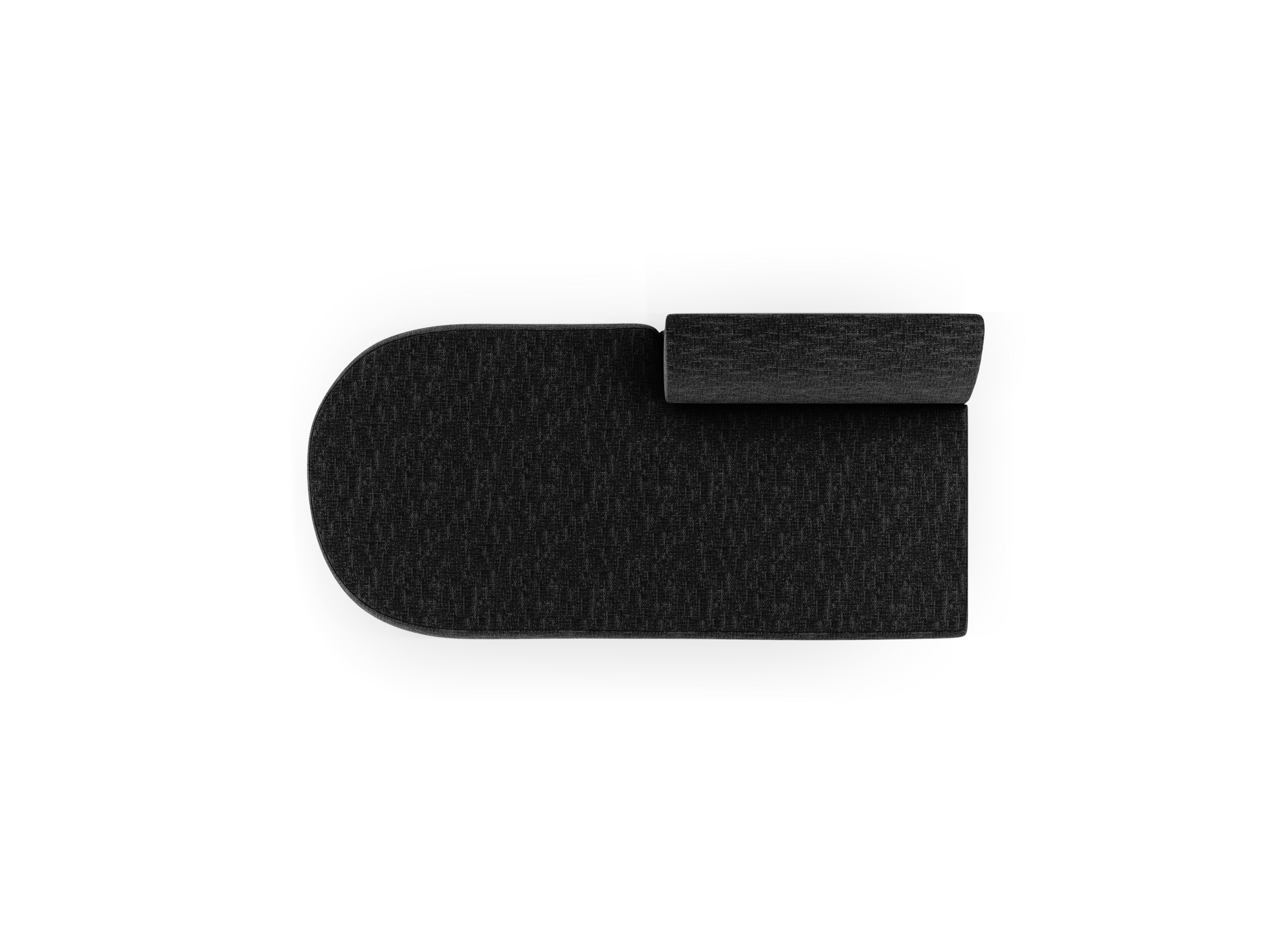 Left-facing 2-seater chaise longue MILEY black chenille
