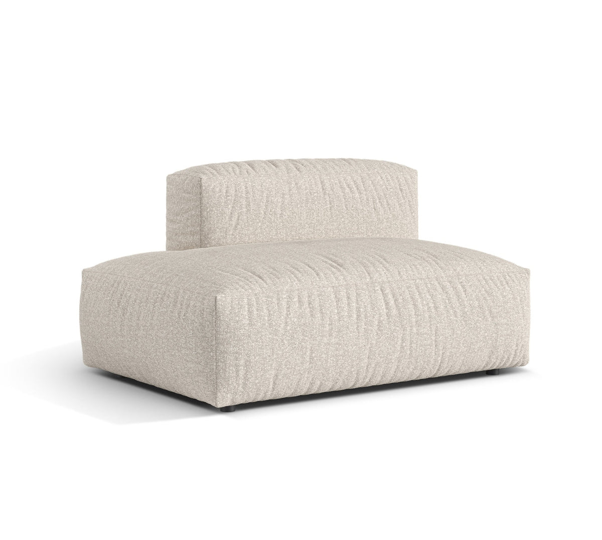 Sofa z otomaną lewostronną MARTINA beżowy boucle – ujęcie boczne