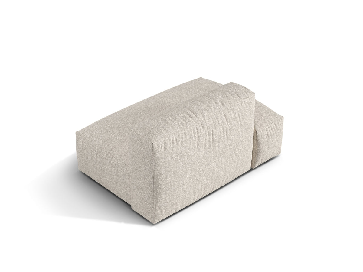 Sofa z otomaną lewostronną MARTINA beżowy boucle – ujęcie tylne
