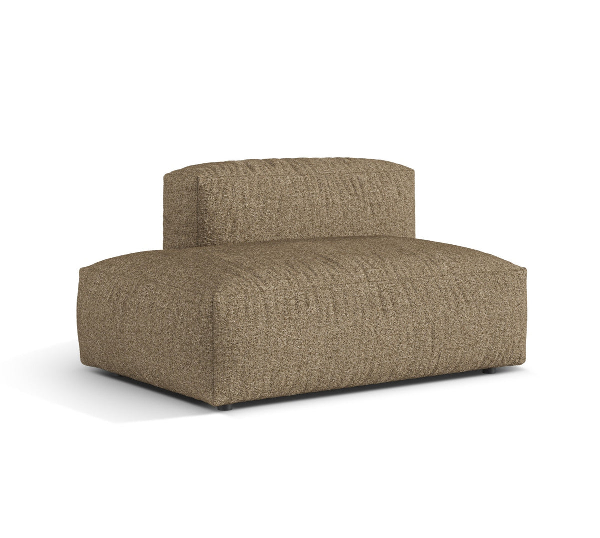 Sofa z otomaną lewostronną MARTINA cappuccino boucle – ujęcie boczne