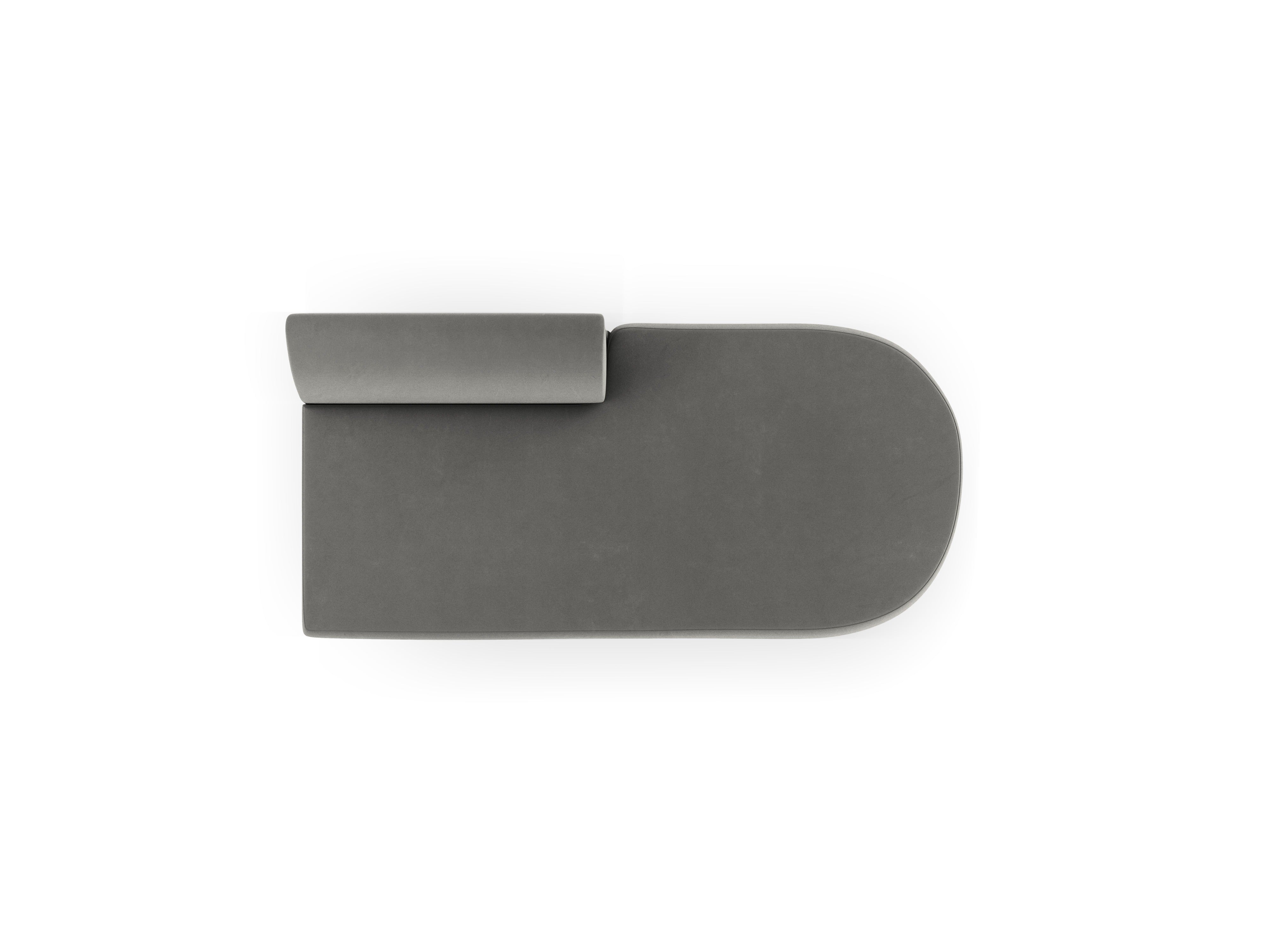 2-sitziger samtiger Szezlong rechts MILEY hellgrau