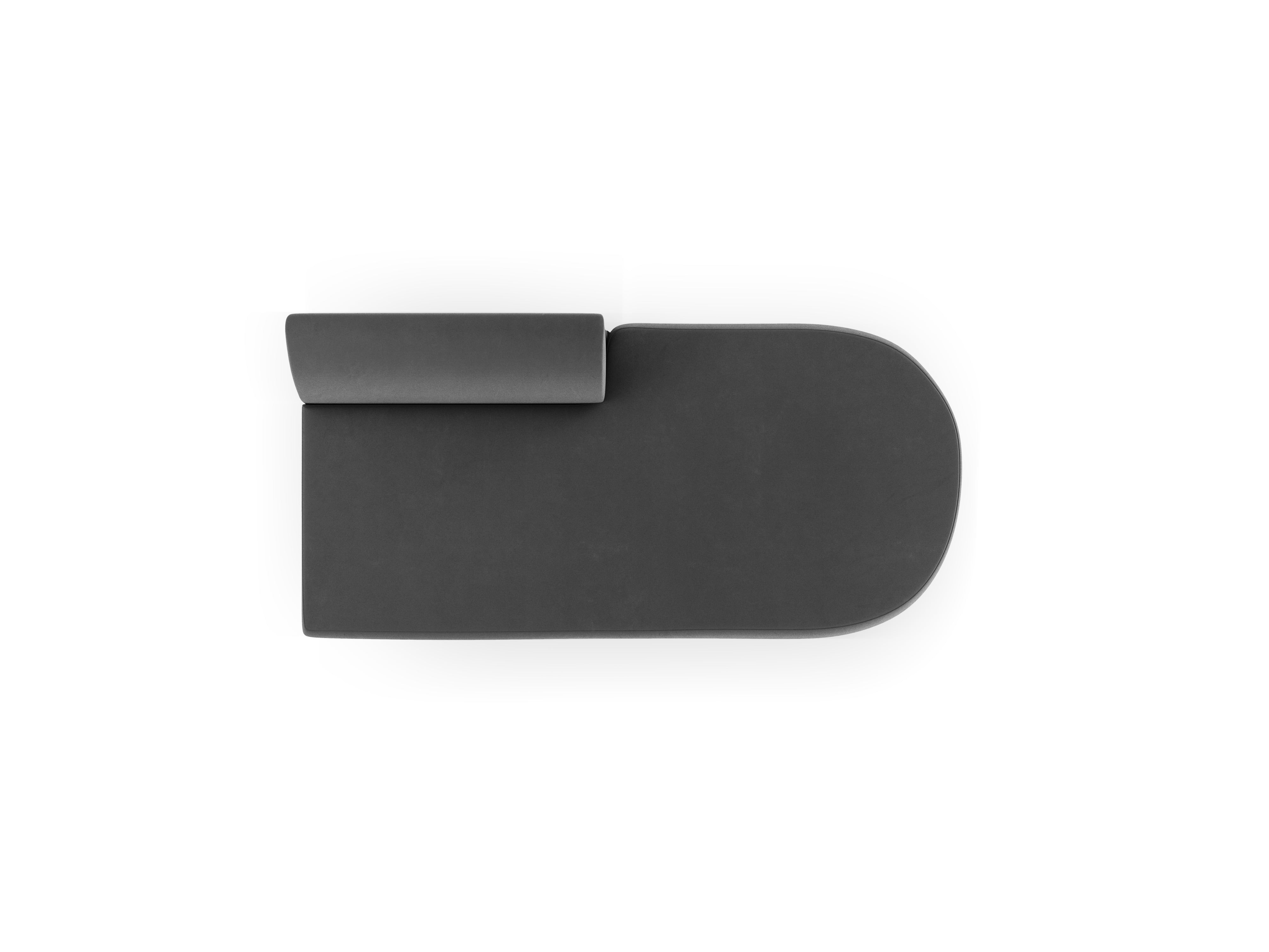 Szezlong 2-sitziger samtiger rechter MILEY grau