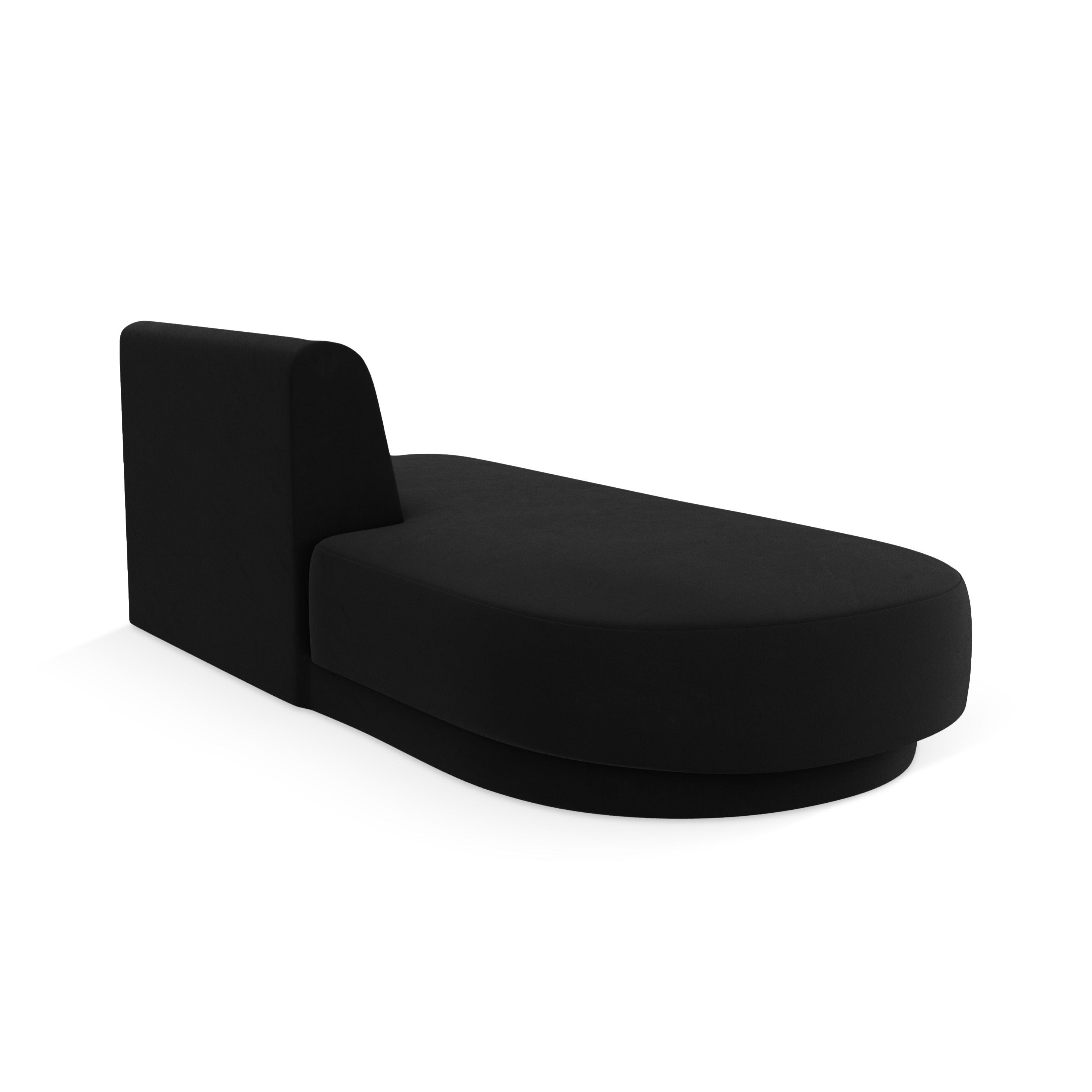 2-seater velvet left-facing chaise longue MILEY black