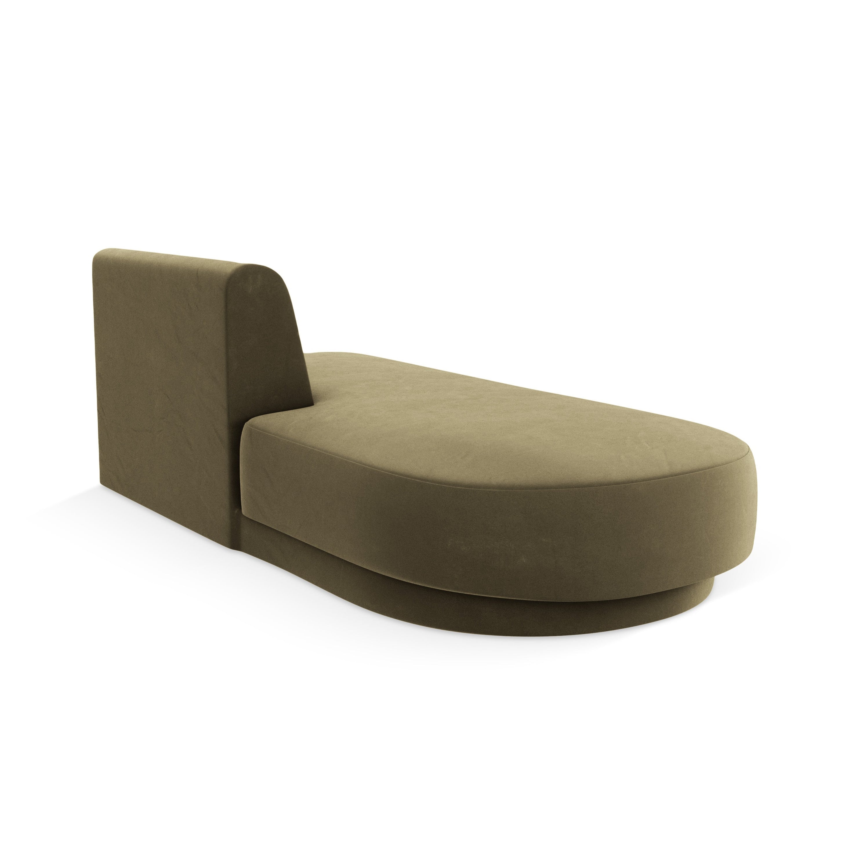 2-seater velvet left-facing chaise longue MILEY green