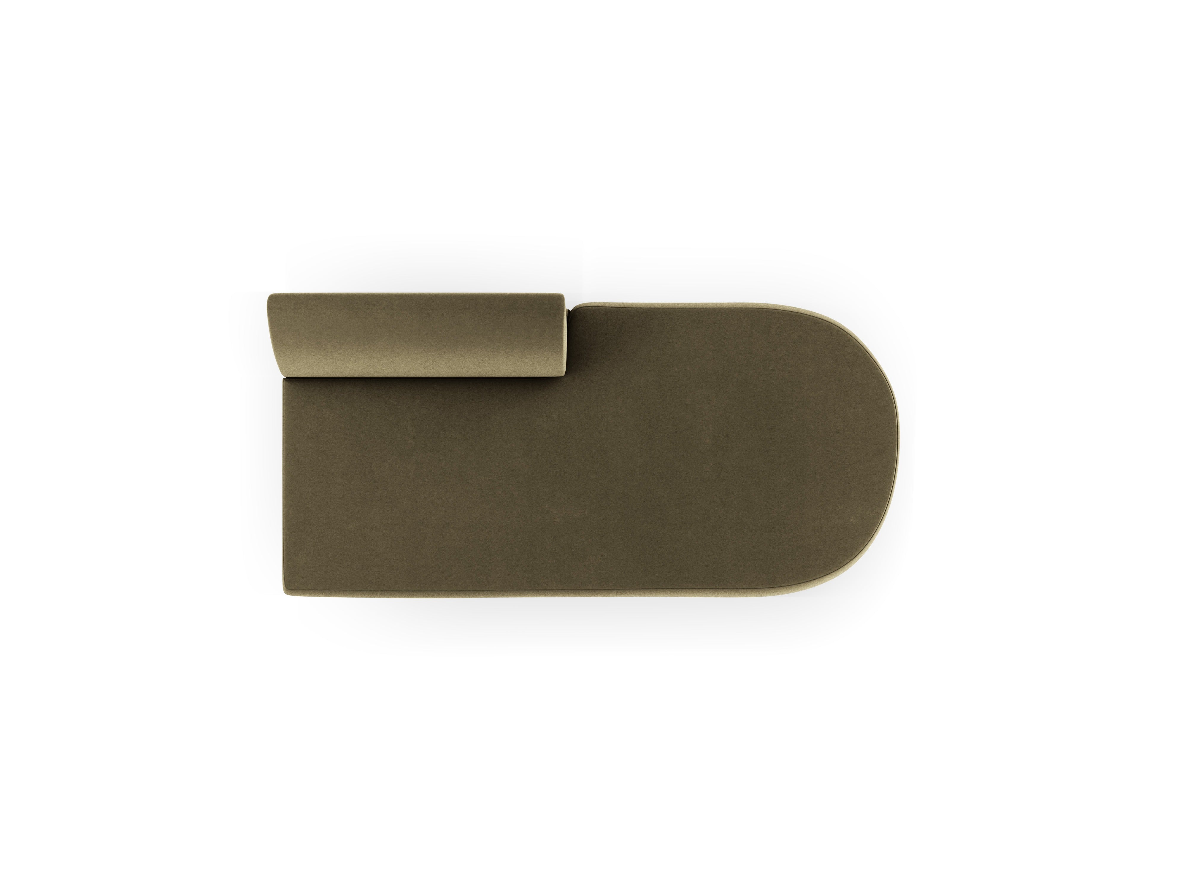 Szezlong 2-sitziger samtiger rechtsseitiger MILEY grün