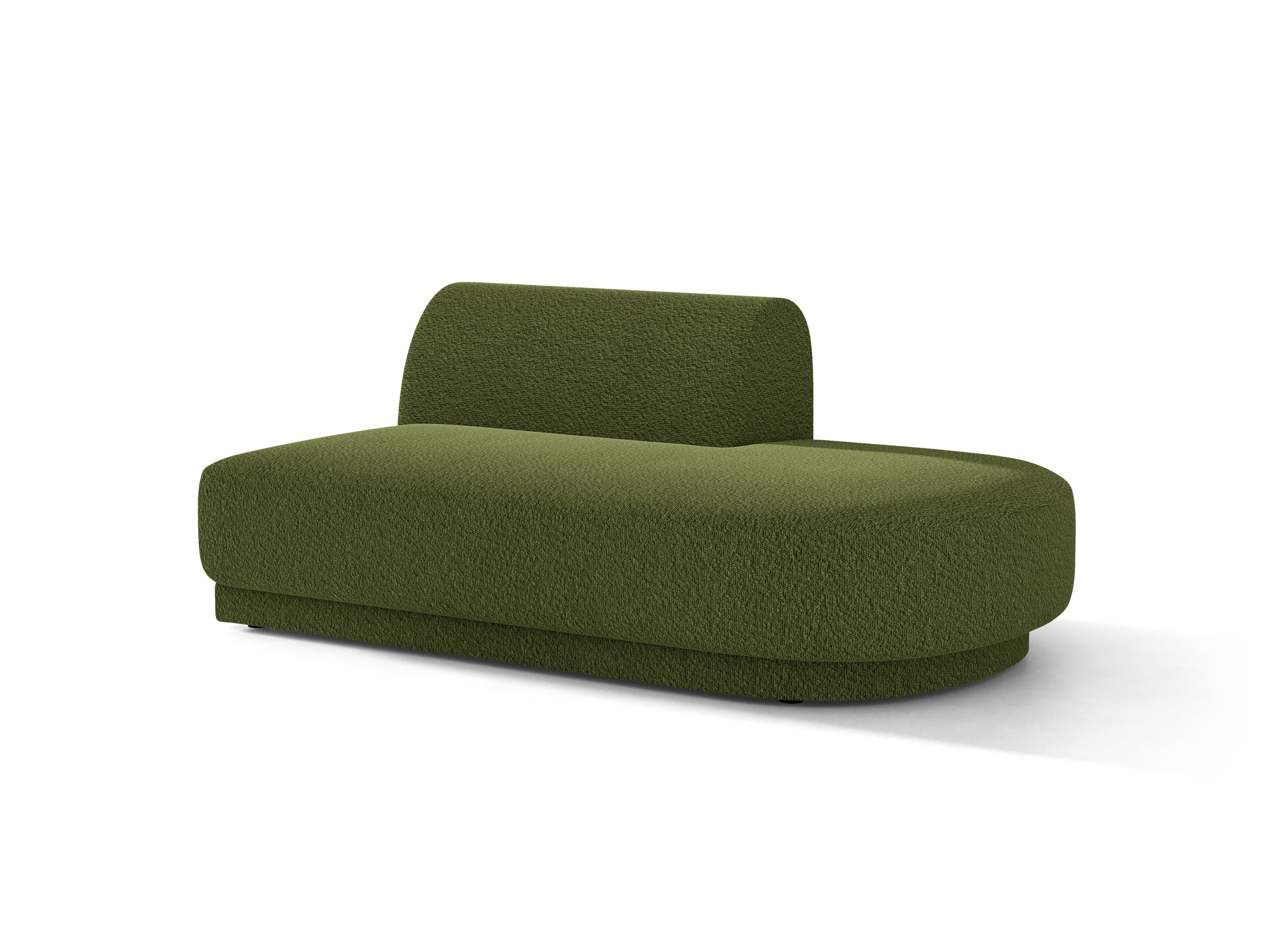 Szezlong 2-osobowy prawostronny MILEY zielony boucle – tkanina bouclé