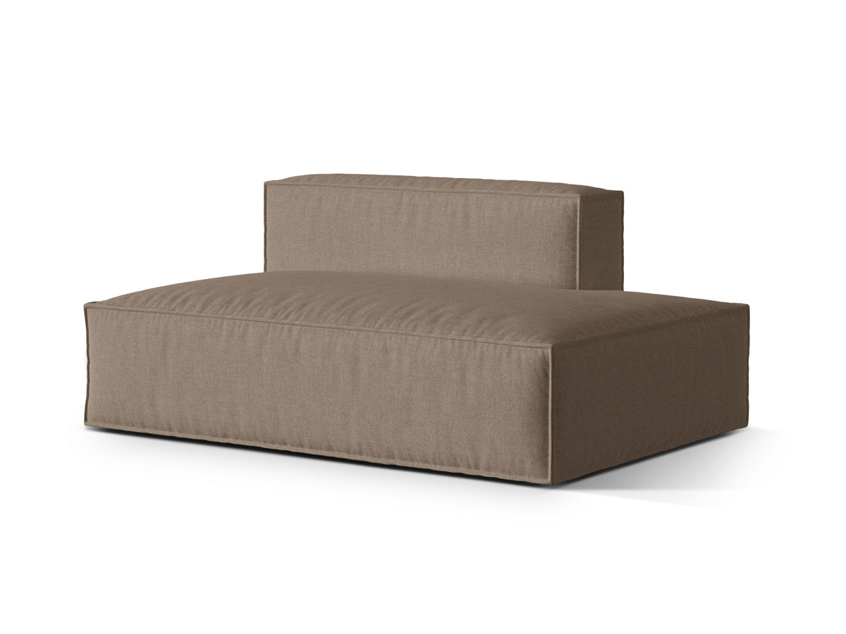Sofa 3-osobowa z otomaną prawostronną NURIA cappuccino – ujęcie boczne