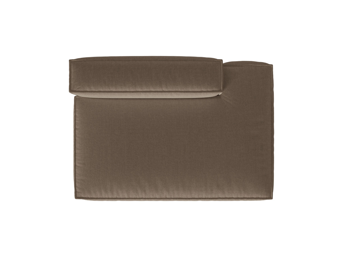 Sofa 3-osobowa z otomaną prawostronną NURIA cappuccino – detal tkaniny