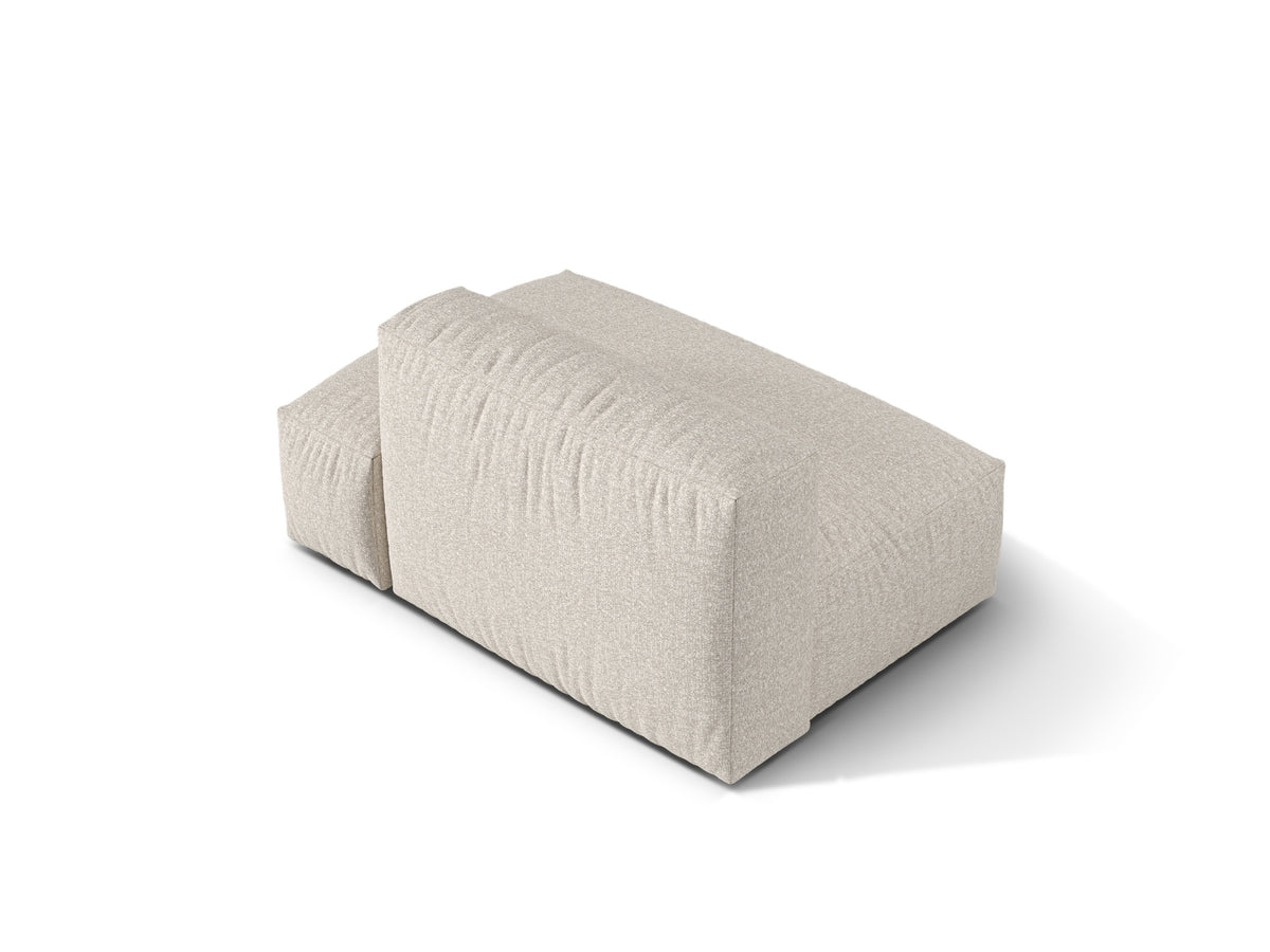 Sofa z otomaną prawostronną MARTINA beżowy boucle – ujęcie tylne