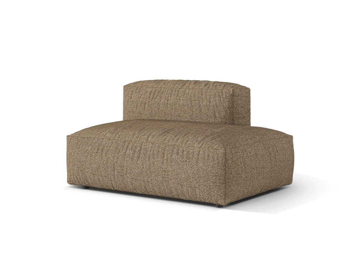 Sofa z otomaną prawostronną MARTINA cappuccino boucle – ujęcie boczne