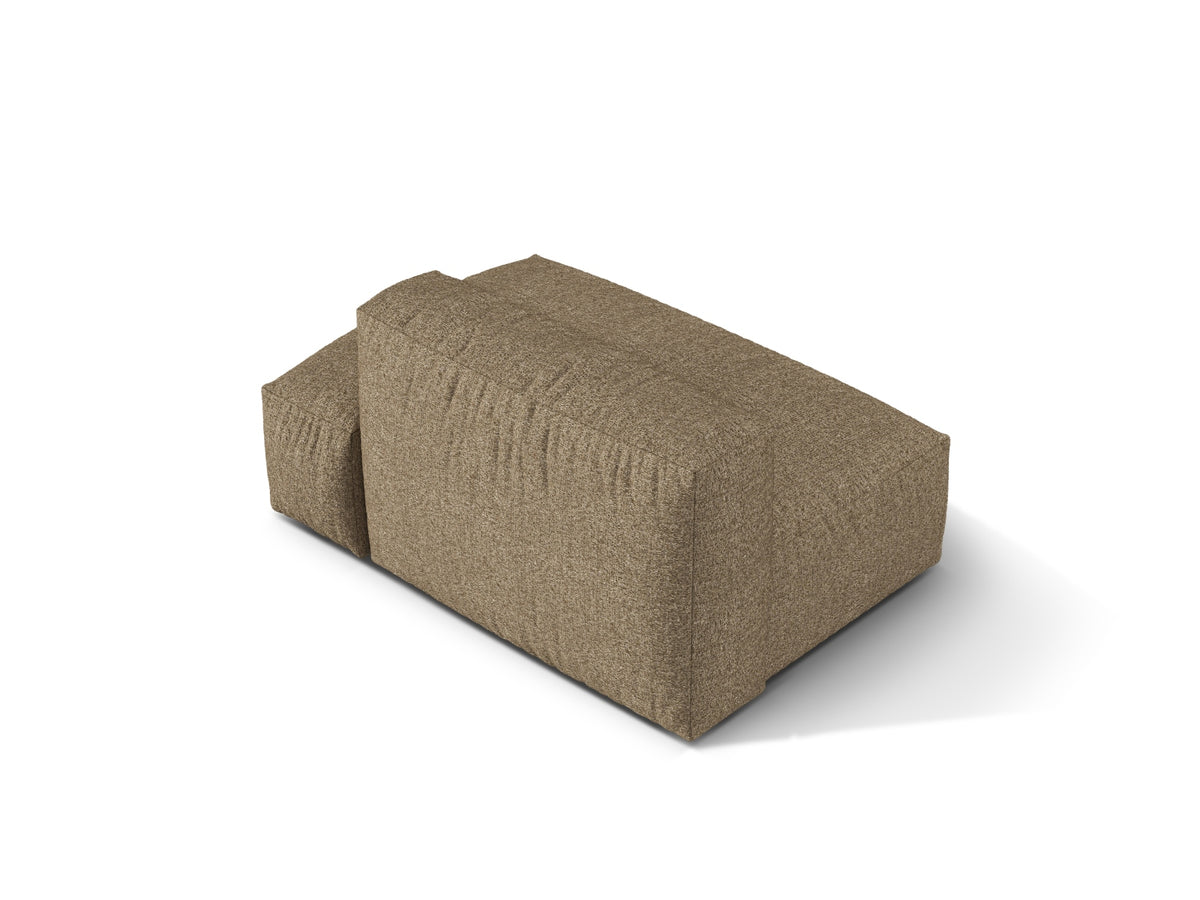 Sofa z otomaną prawostronną MARTINA cappuccino boucle – ujęcie tylne