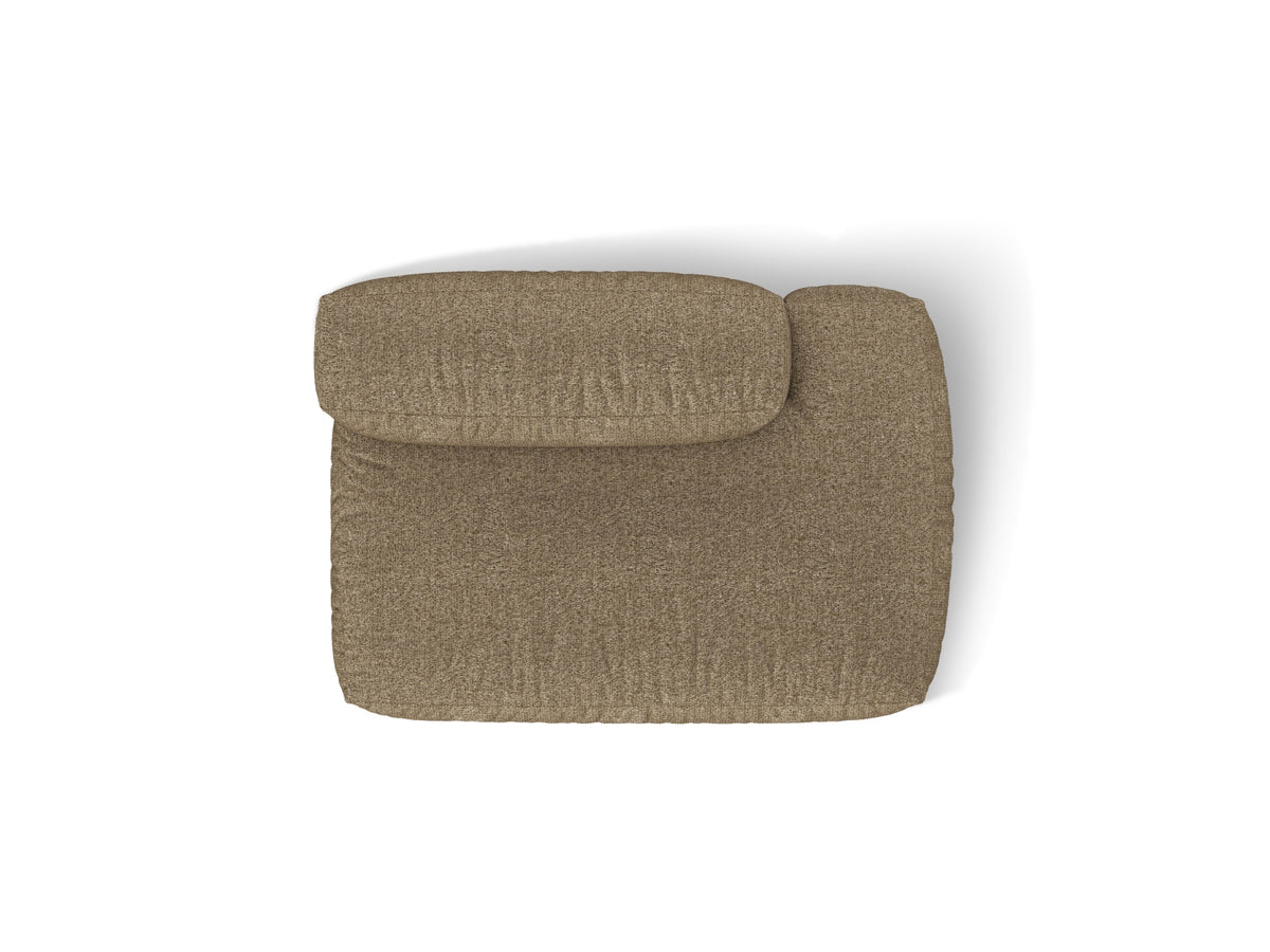 Sofa z otomaną prawostronną MARTINA cappuccino boucle – detal tkaniny