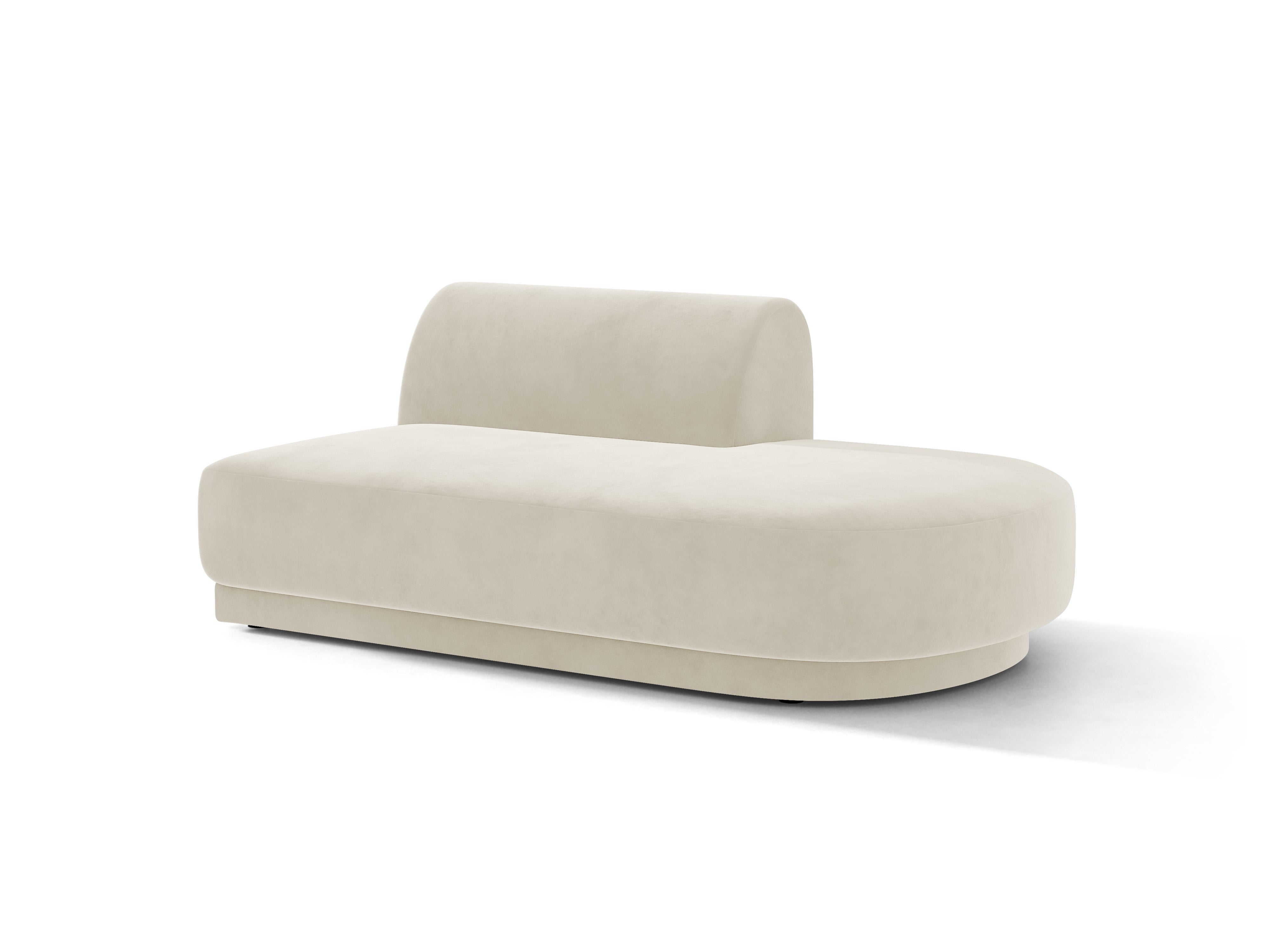 2-sitziger samtiger Szezlong rechts MILEY hellbeige