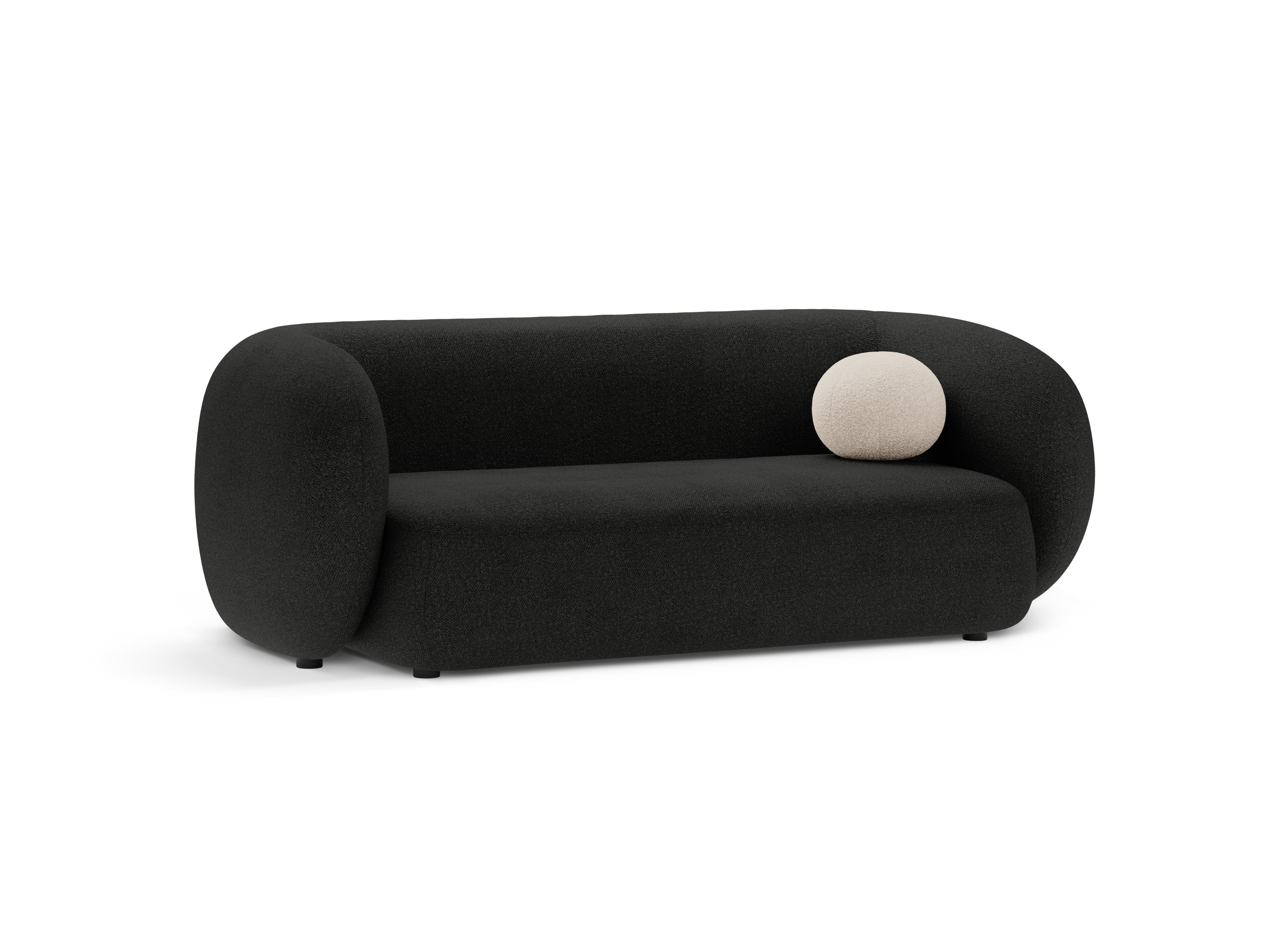 2-seater Sofa KATE black boucle
