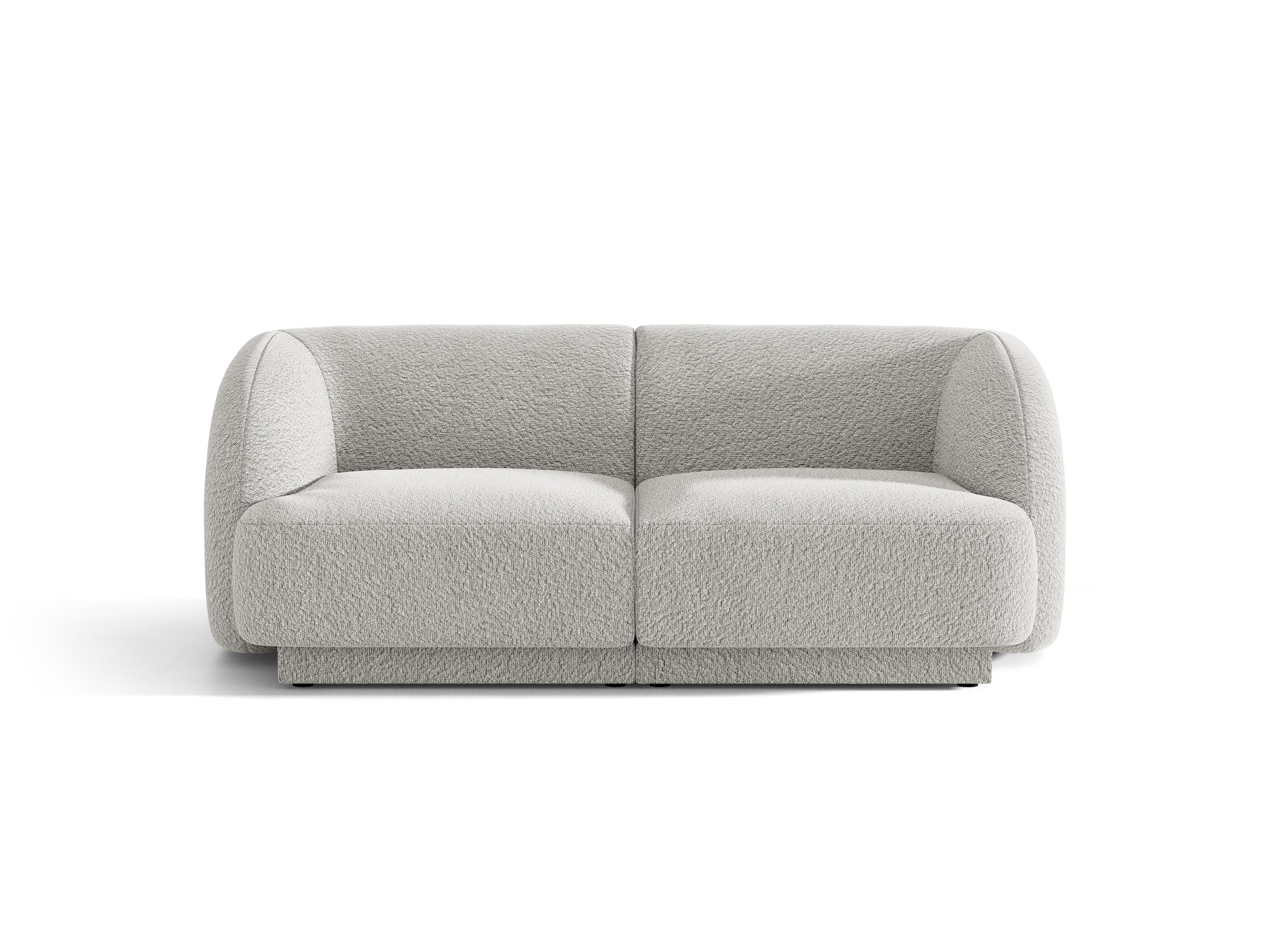 Sofa 2-Sitzer MILEY hellgrau Boucle