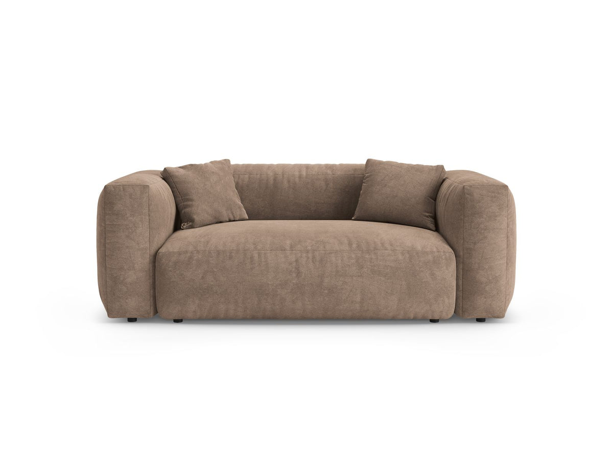 Sofa aksamitna 2-osobowa MARTINA ciemnobeżowy – Micadoni