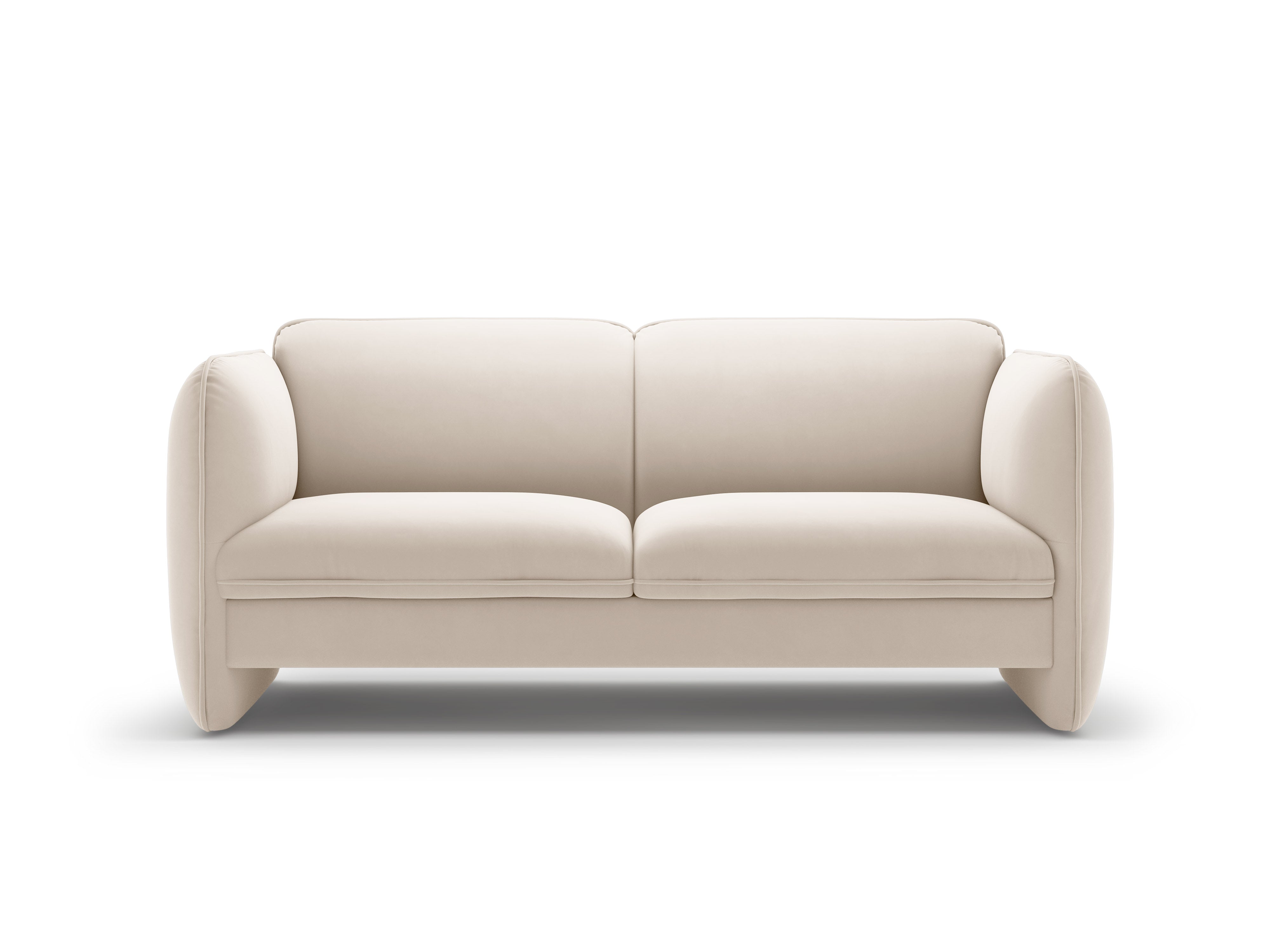 Sofa für 2 Personen aus Samt GEORGIA in Hellbeige