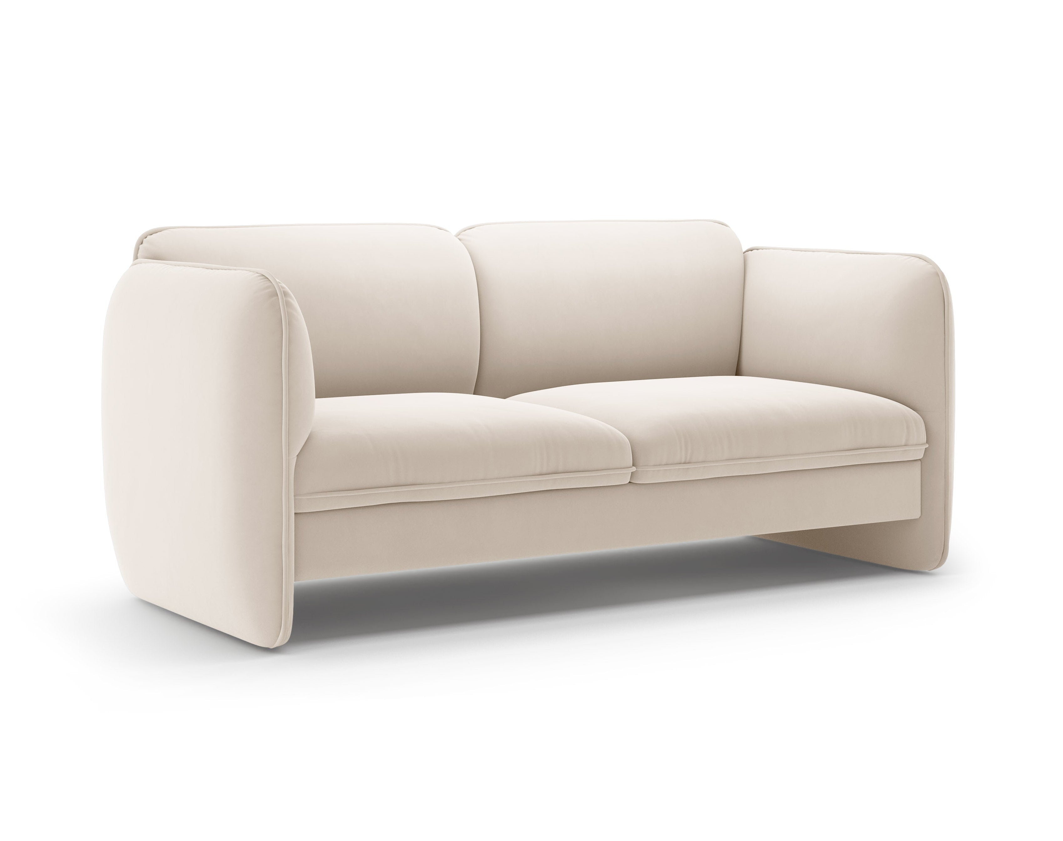 Sofa für 2 Personen aus Samt GEORGIA in Hellbeige