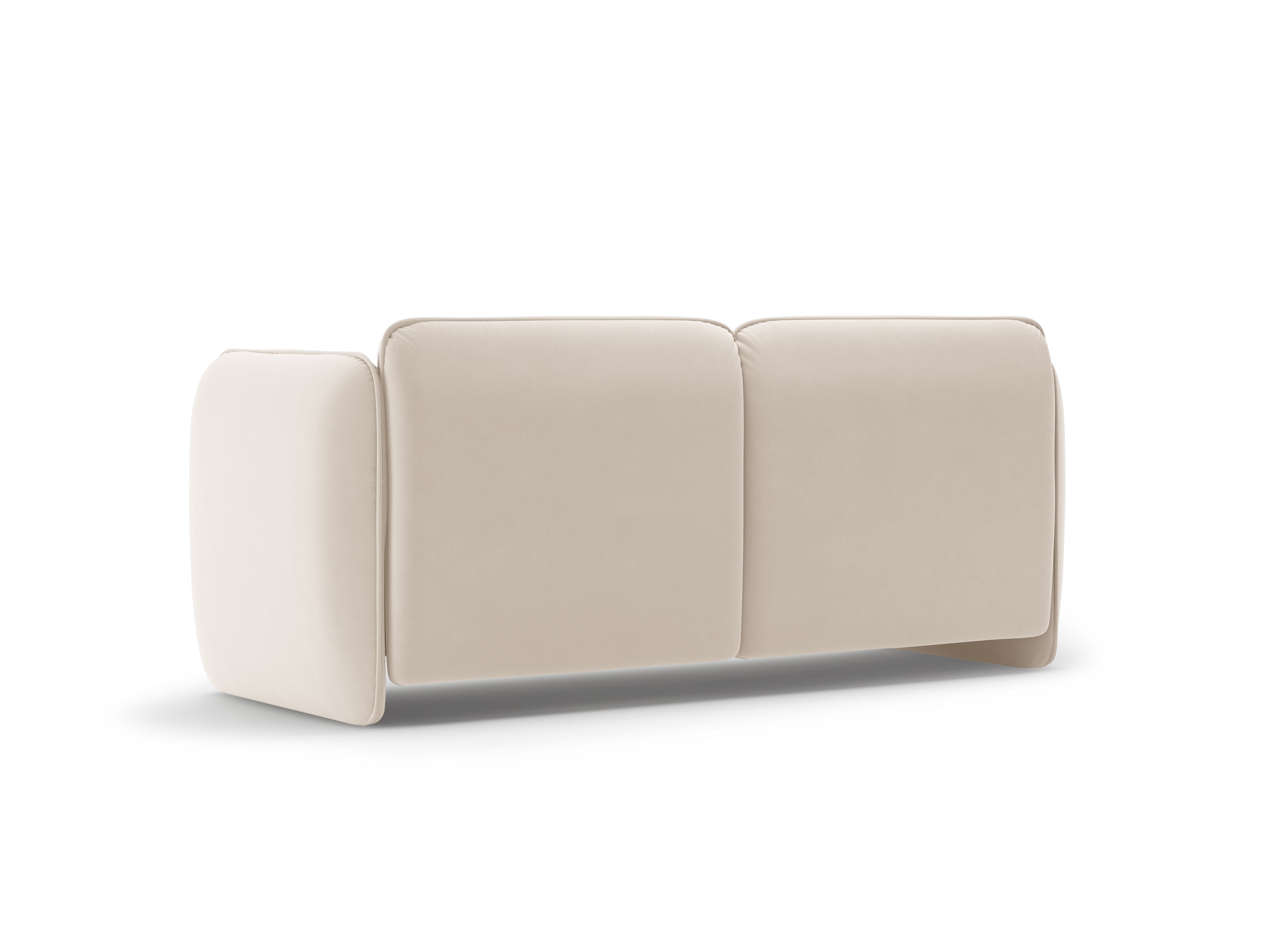 Sofa für 2 Personen aus Samt GEORGIA in Hellbeige
