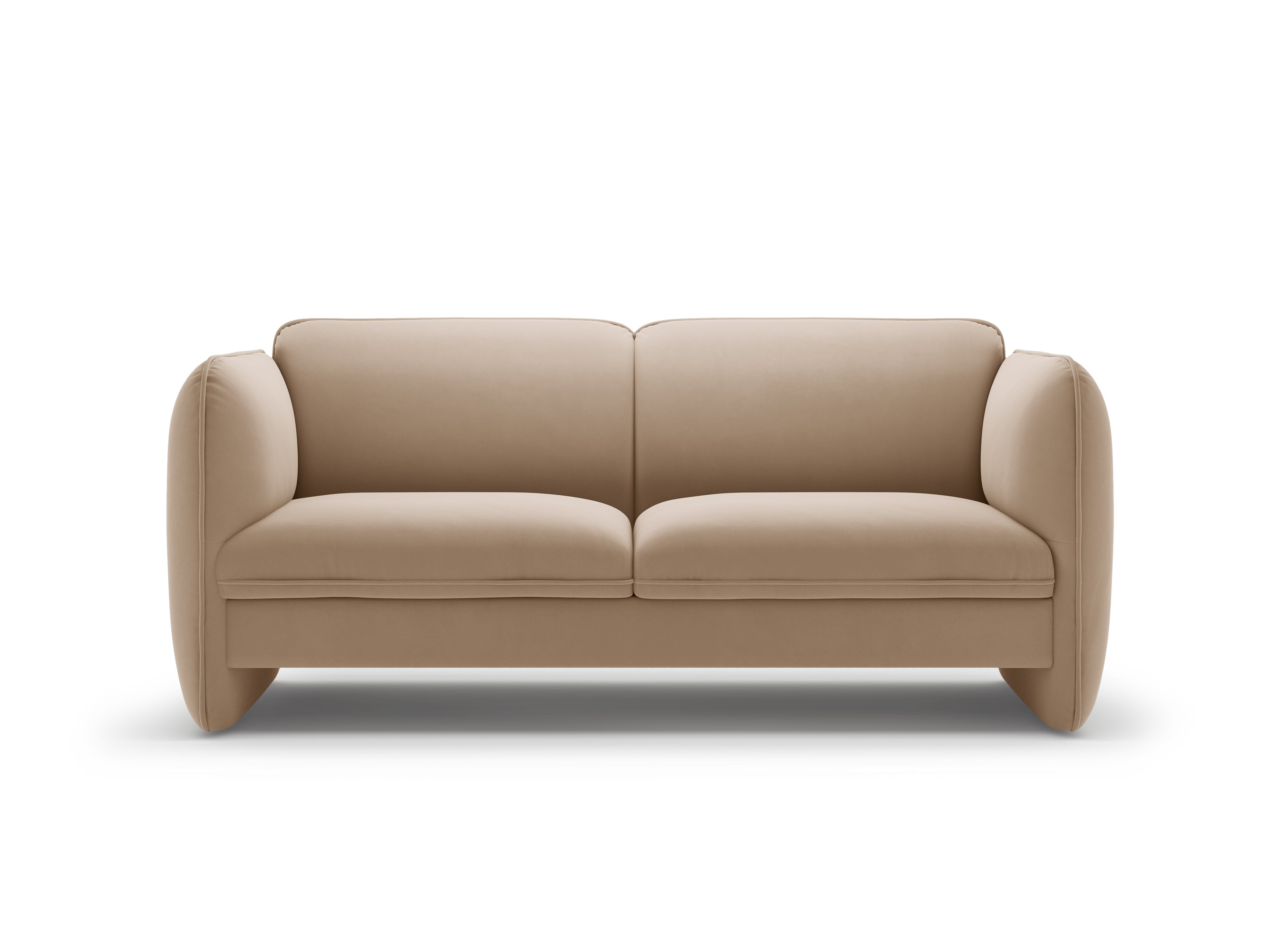 Sofa für 2 Personen aus Samt GEORGIA in Beige