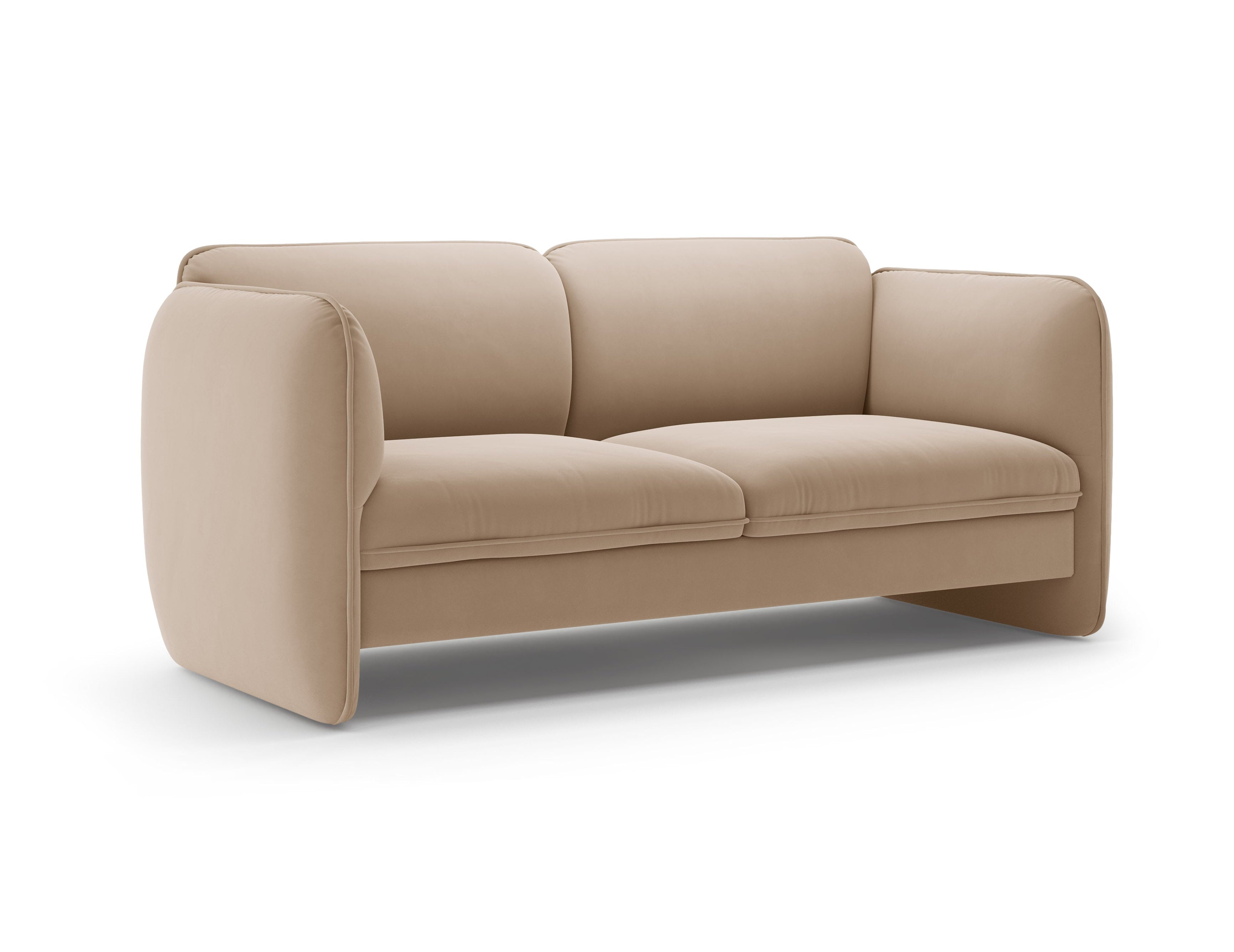 Sofa für 2 Personen aus Samt GEORGIA in Beige