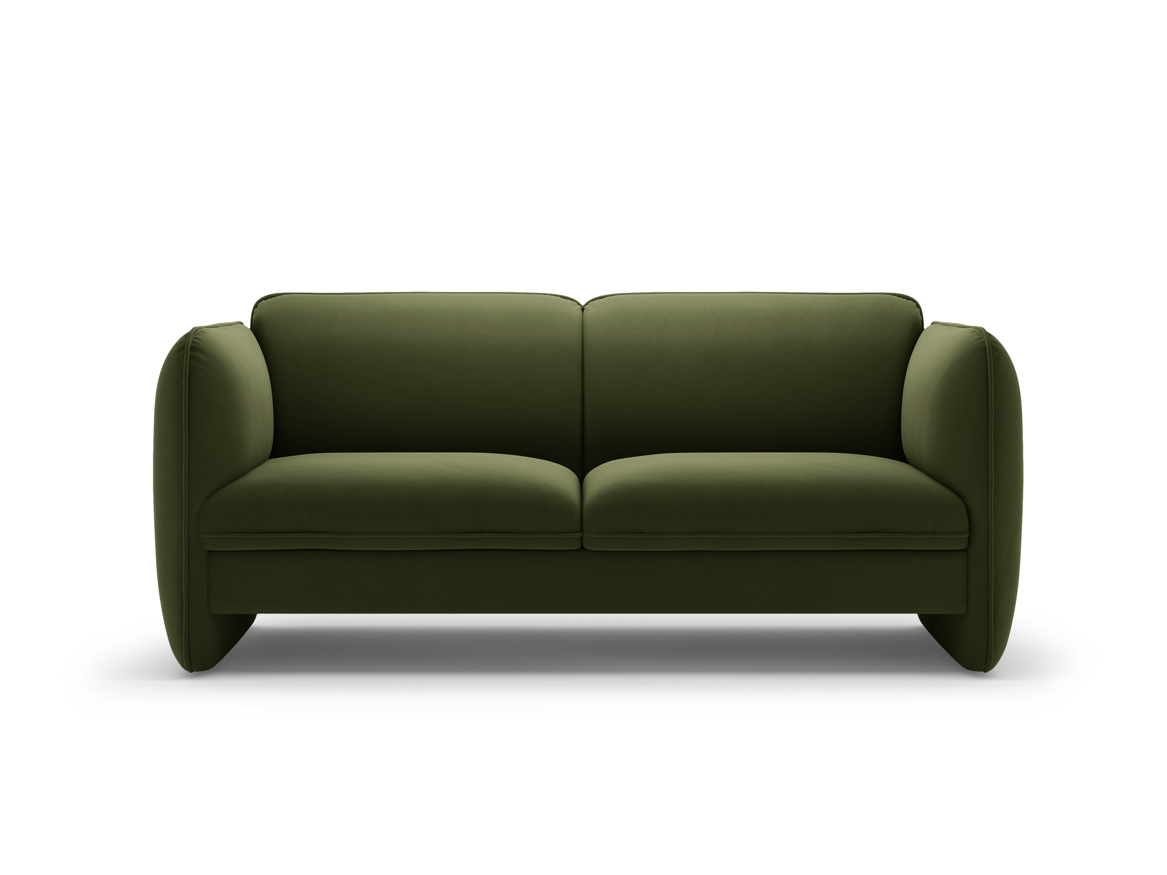 Sofa für 2 Personen aus Samt GEORGIA in Militärgrün