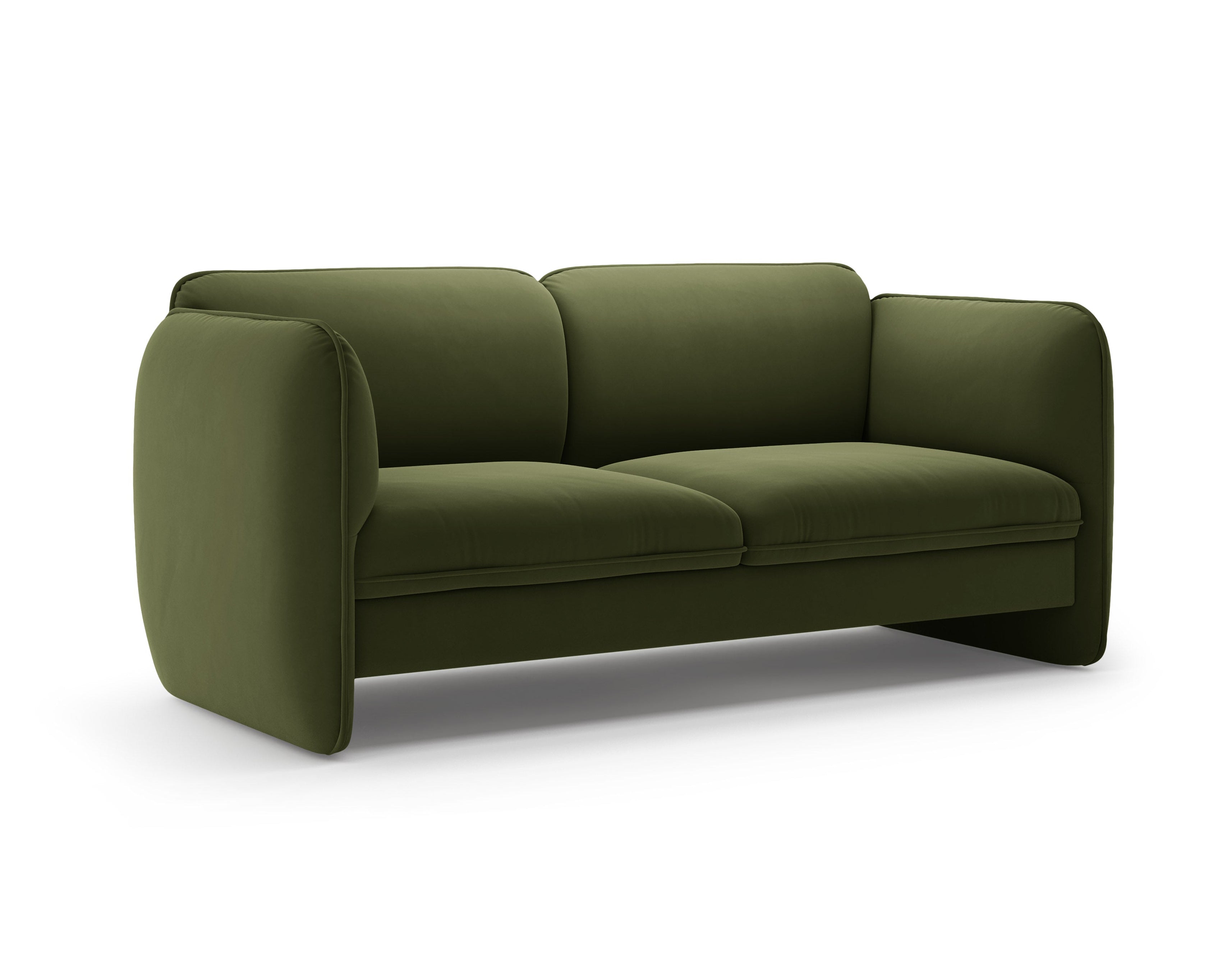 Sofa für 2 Personen aus Samt GEORGIA in Militärgrün