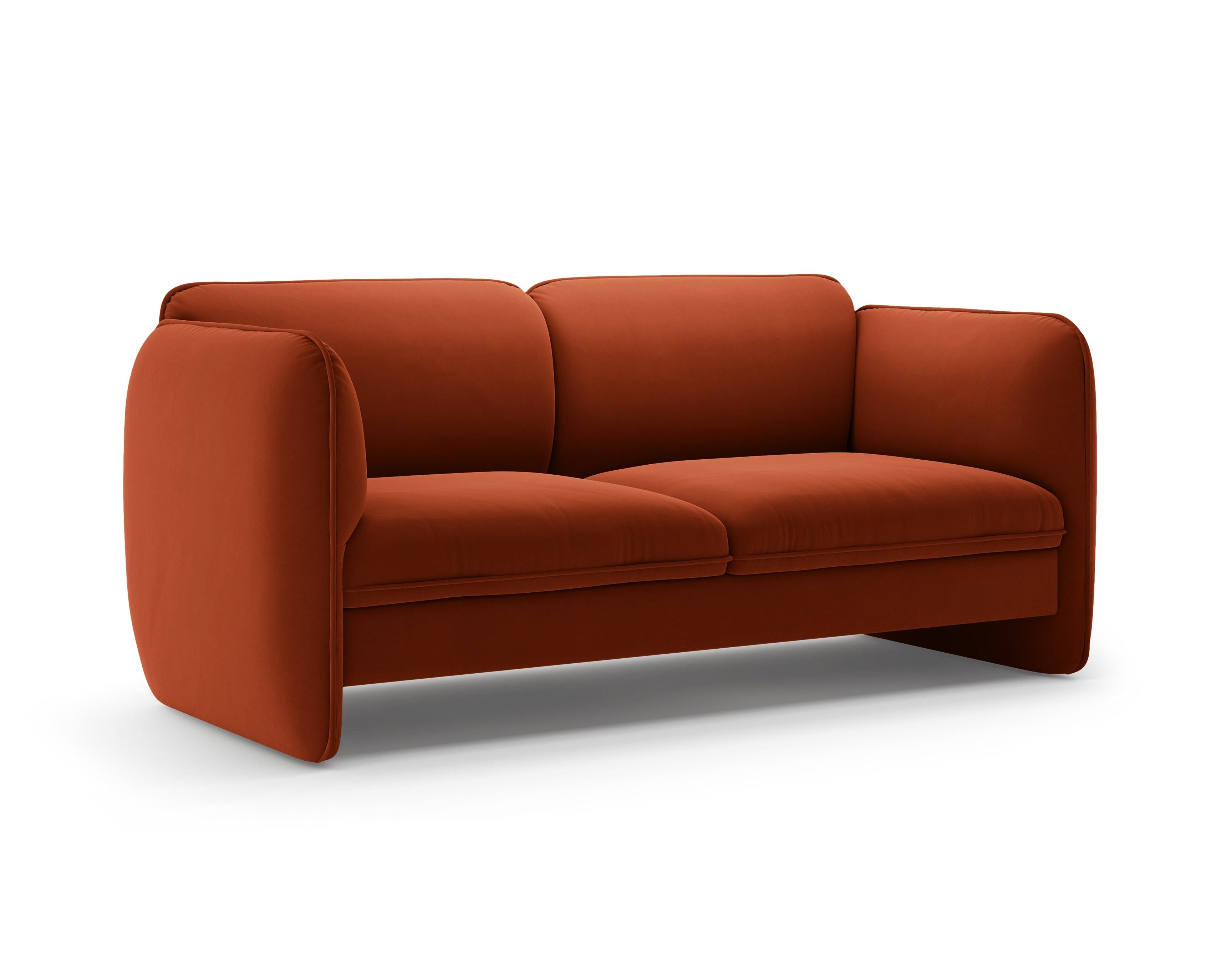 Sofa für 2 Personen aus Samt GEORGIA in Kastanienbraun