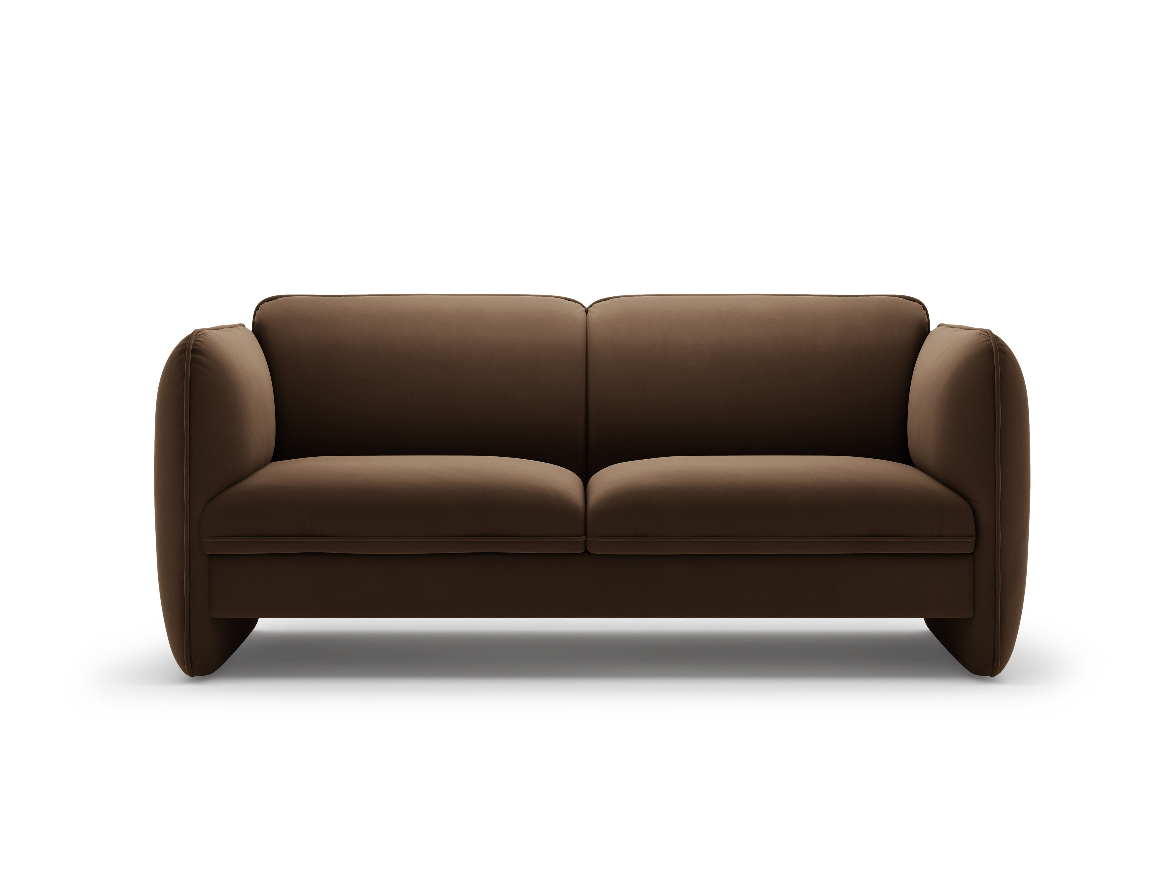 Sofa für 2 Personen aus Samt GEORGIA in Schokoladenfarbe