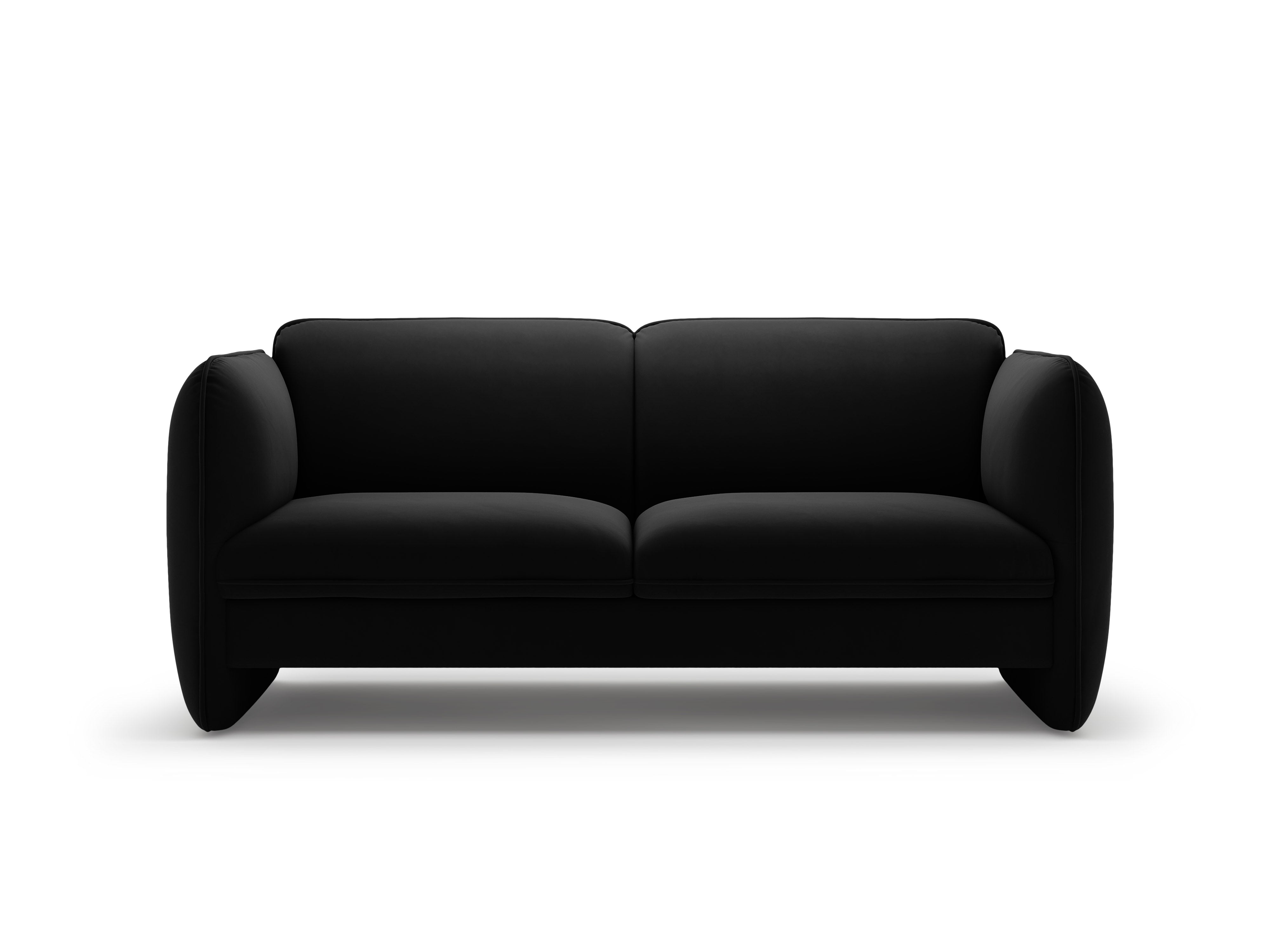 Sofa für 2 Personen aus Samt GEORGIA in Schwarz