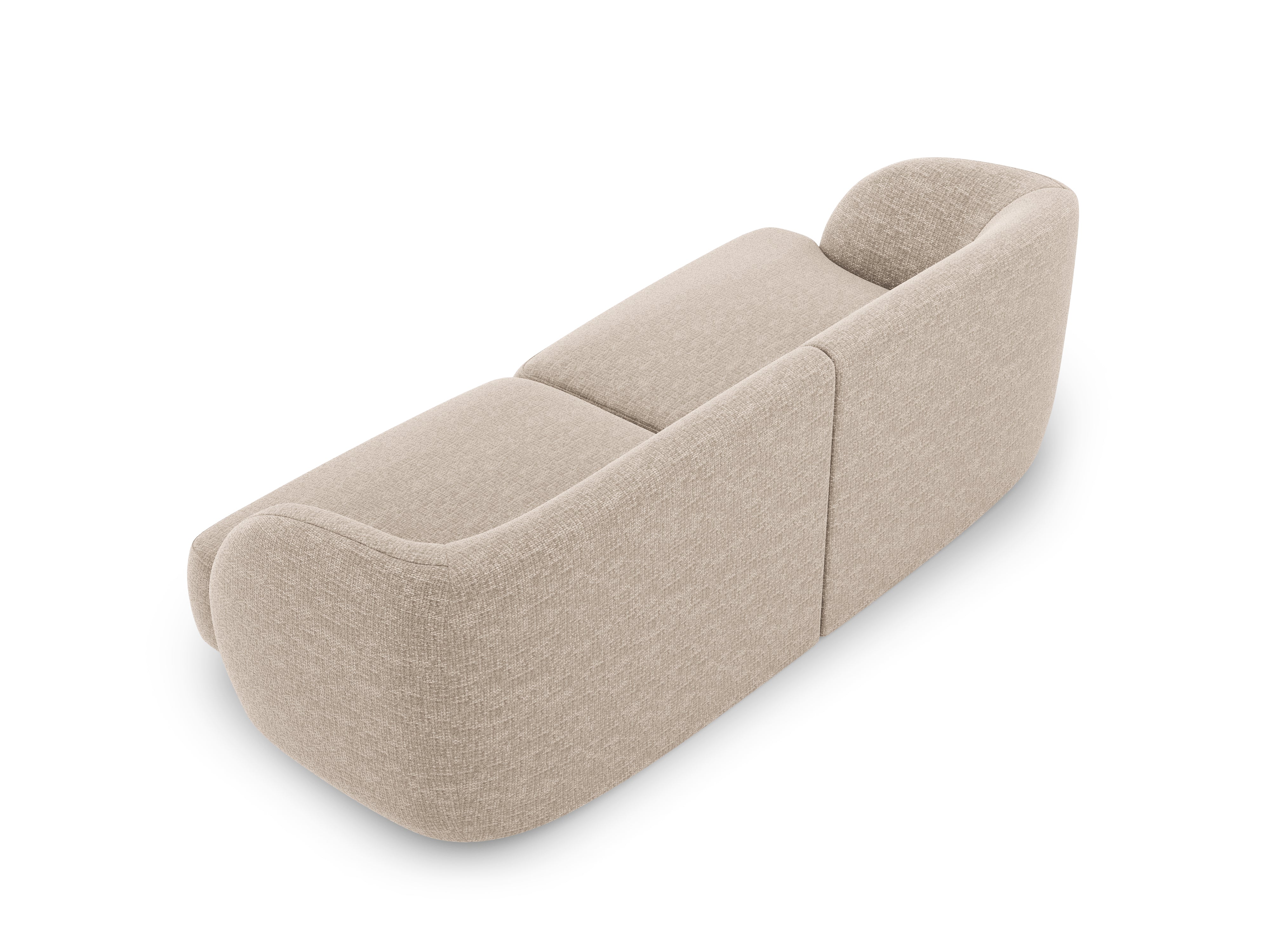 Sofa w tkaninie szenilowej 2-osobowa MILEY beżowy Micadoni    Eye on Design