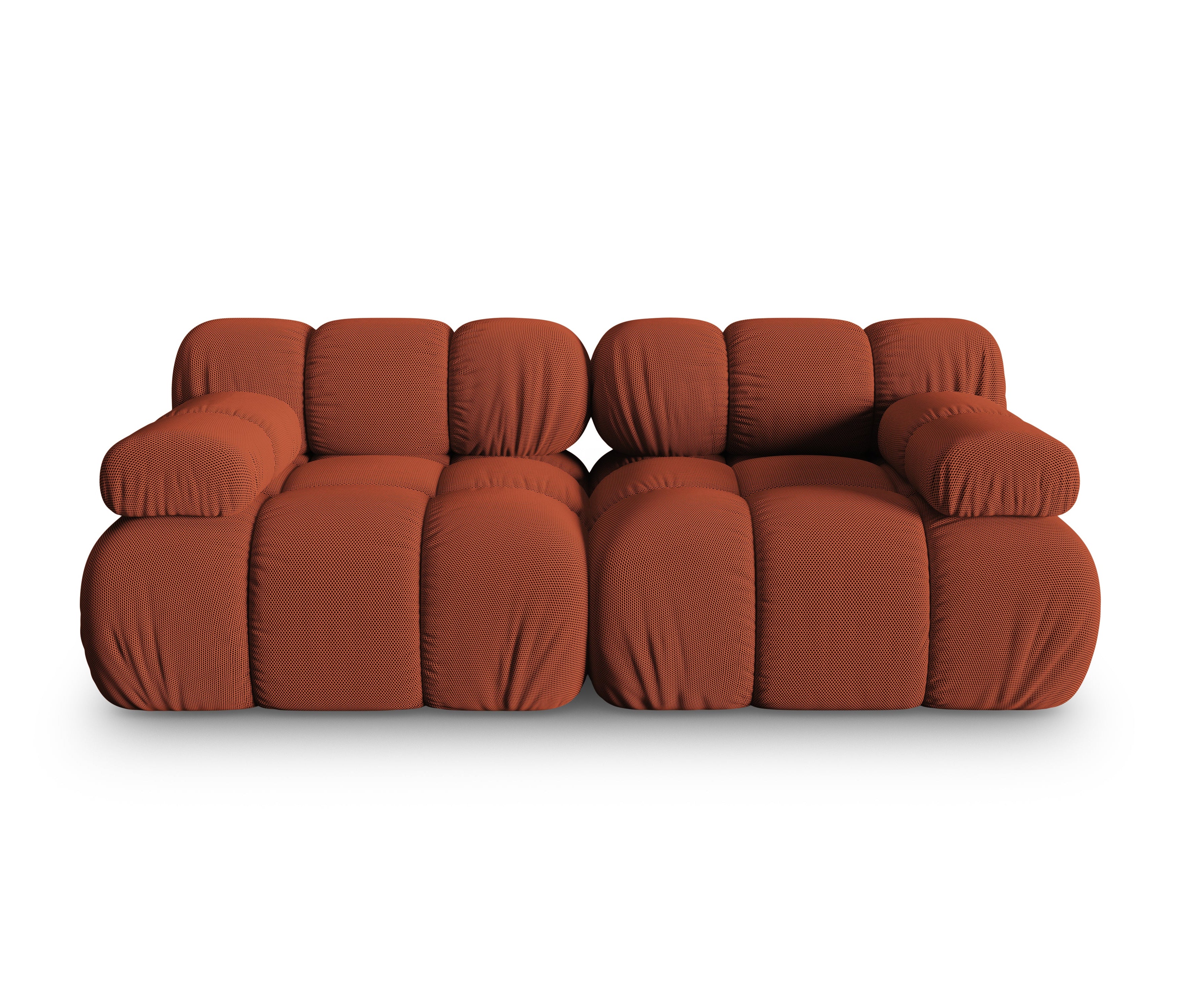 Modulares 2-Sitzer Sofa BELLIS in Ziegelrot mit 3D-Stoff