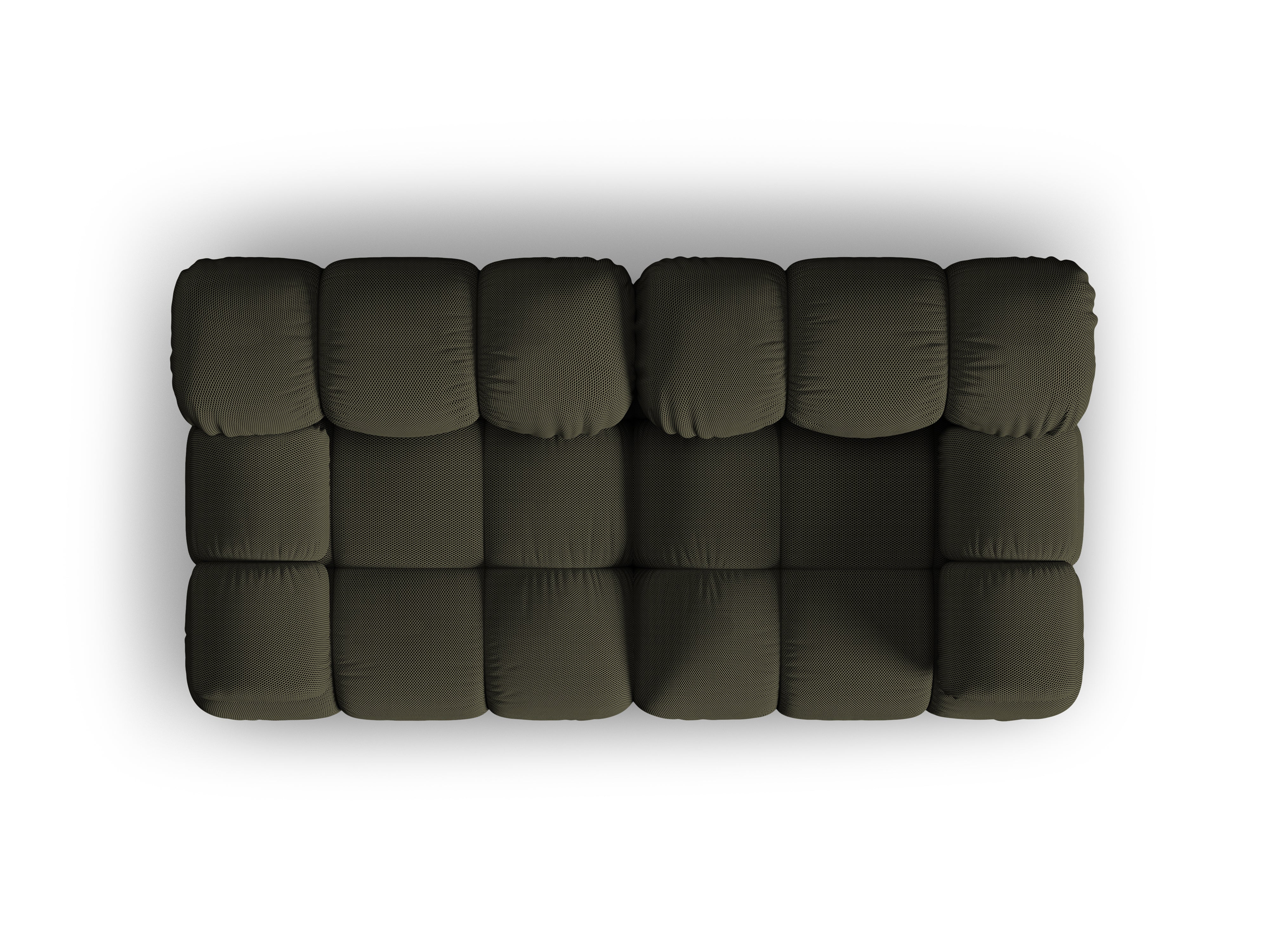 Modulares 2-Sitzer-Sofa BELLIS in dunkelgrünem 3D-Stoff
