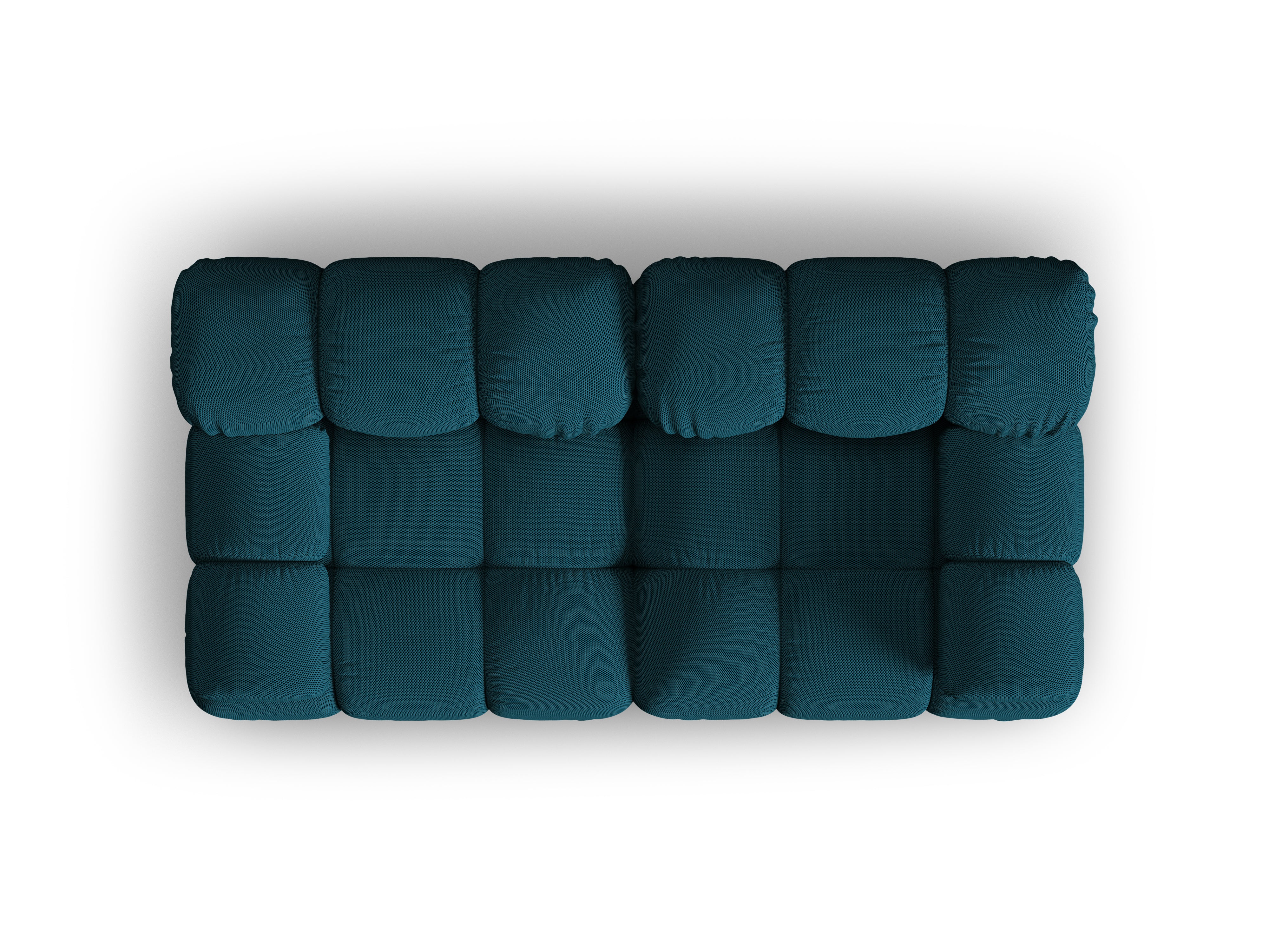 Modulares 2-Sitzer-Sofa BELLIS in Meeresfarbe mit 3D-Stoff