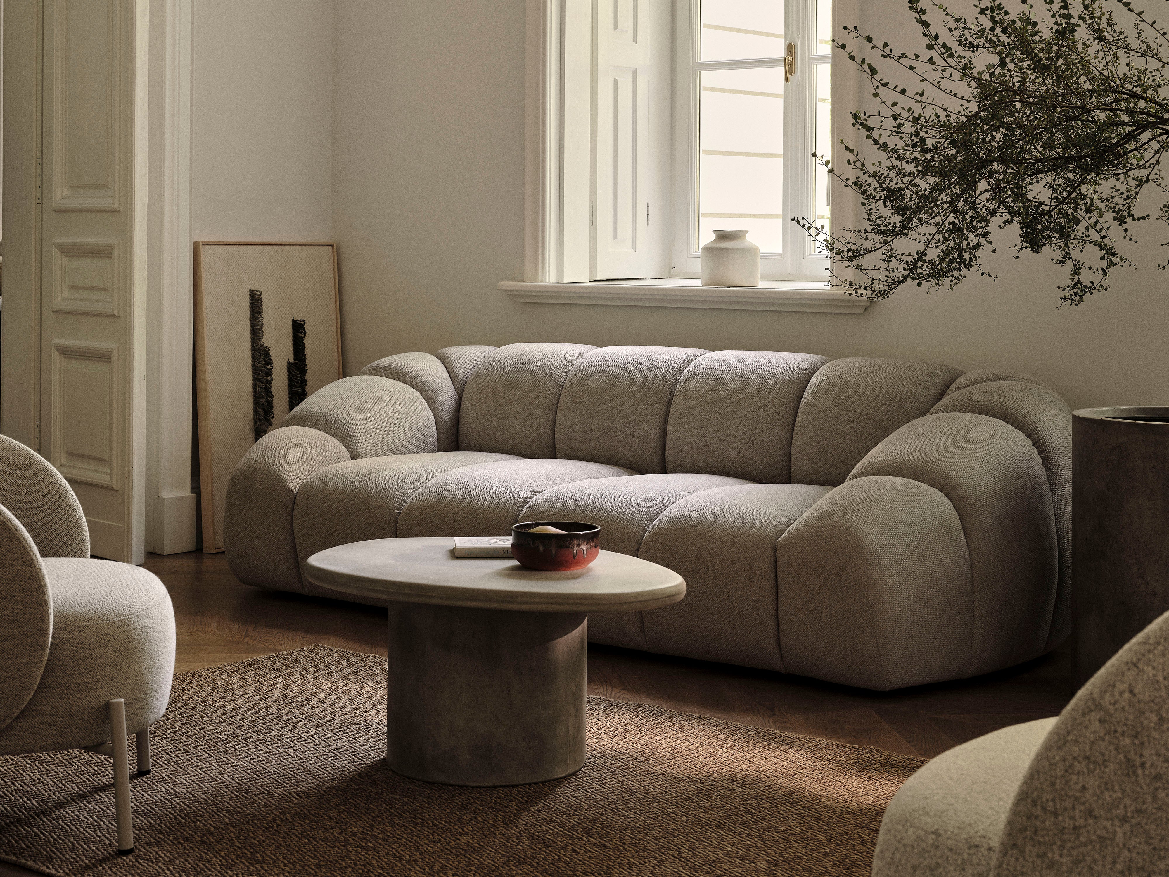 Left-facing 3-seater corner sofa DIANA in anthracite chenille