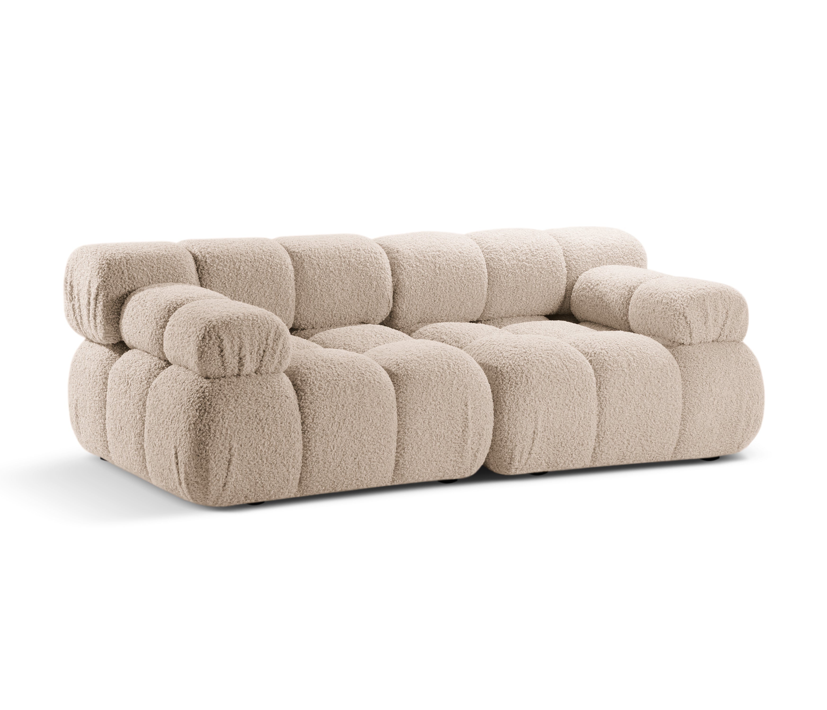 Modulares 2-Sitzer Sofa BELLIS in beigem Boucle