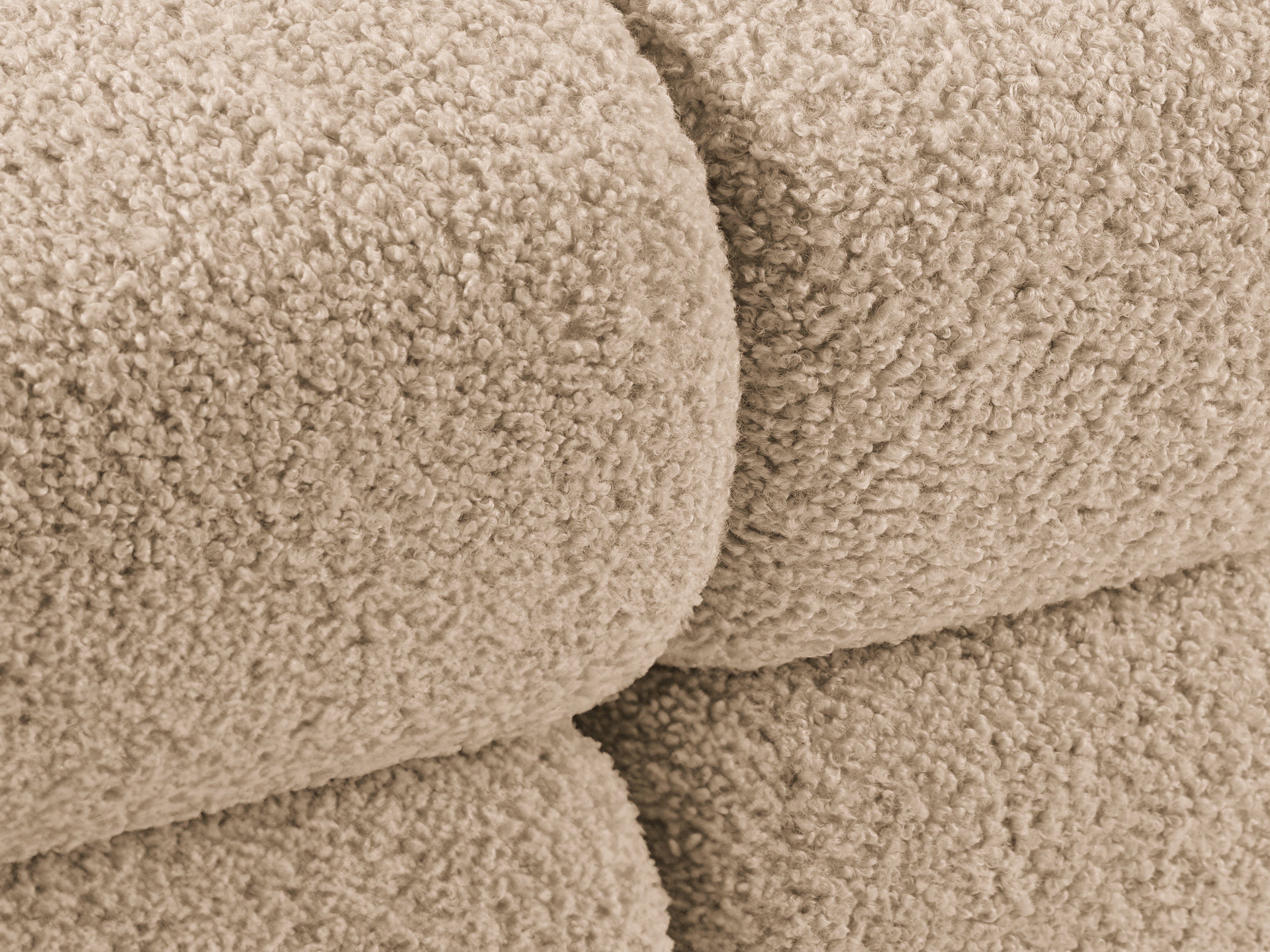 Modulares 2-Sitzer Sofa BELLIS in sandfarbenem Boucle