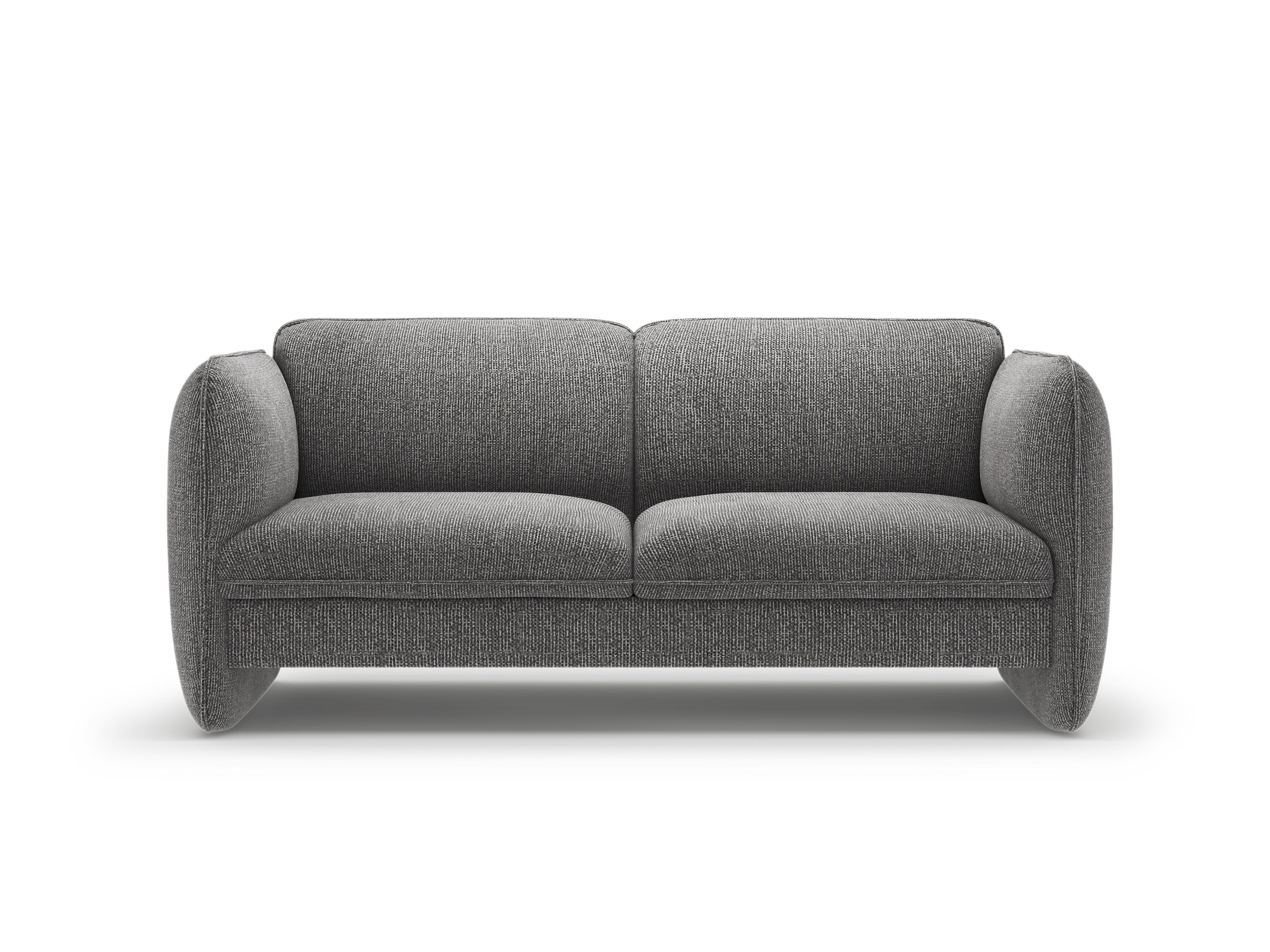 Sofa für 2 Personen GEORGIA in dunkelgrauem Chenille