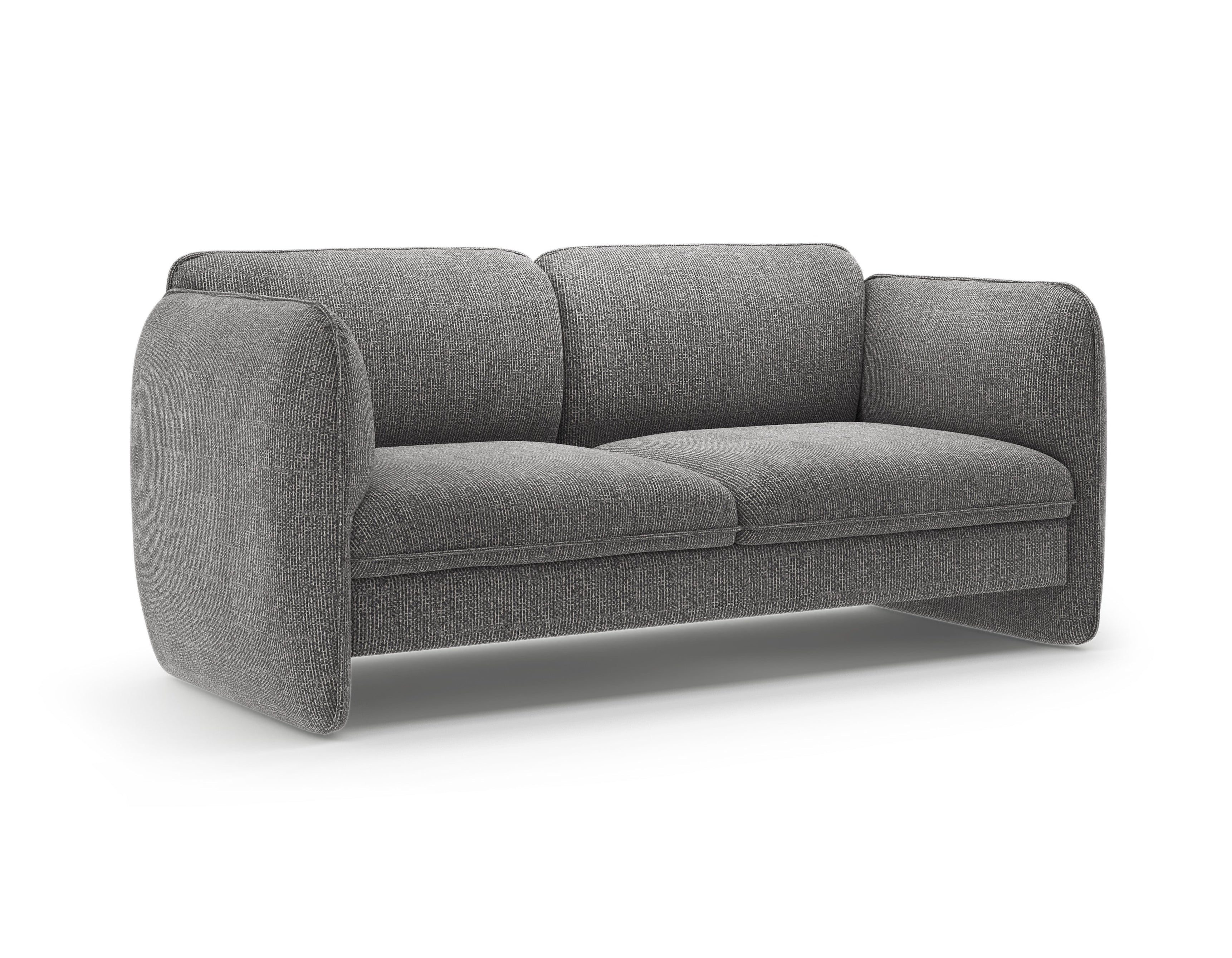 Sofa für 2 Personen GEORGIA in dunkelgrauem Chenille