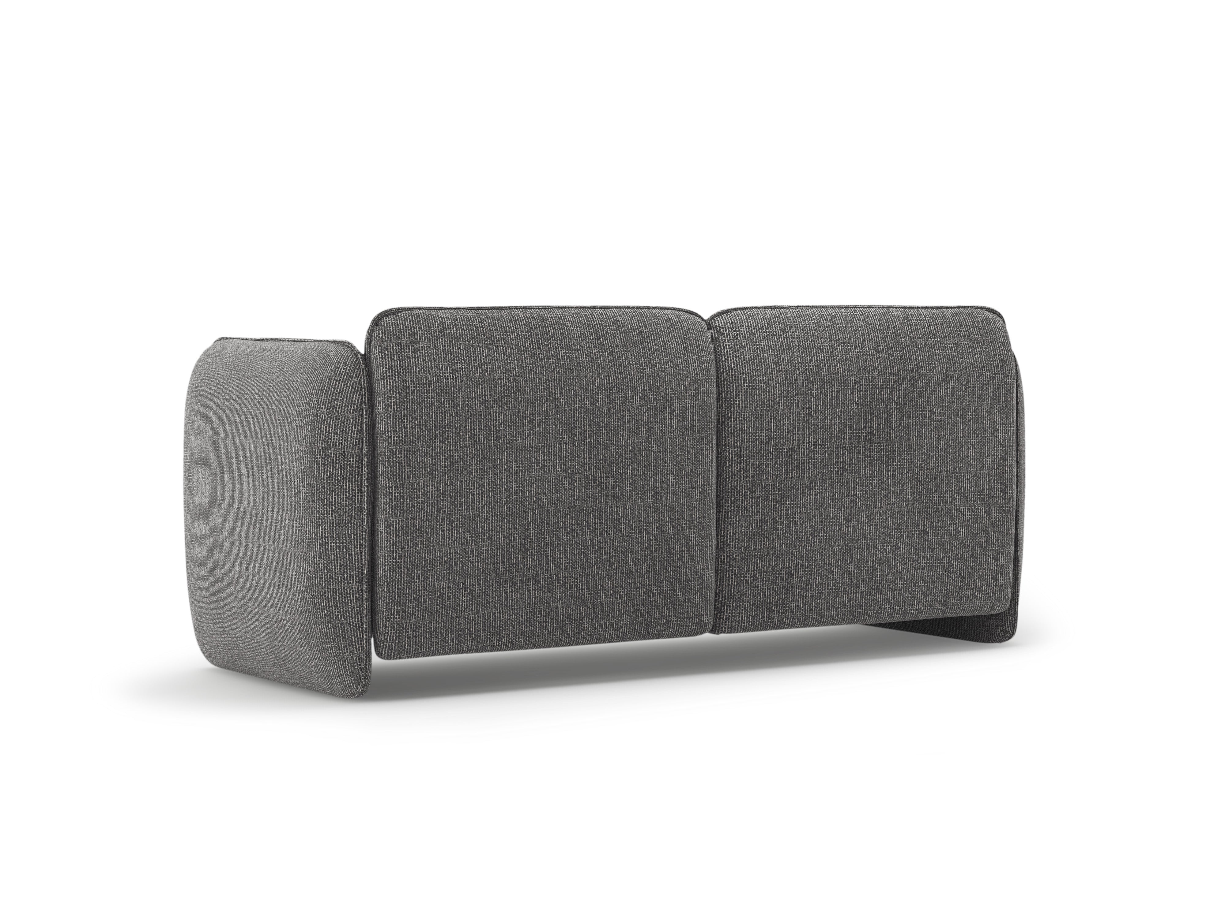 Sofa für 2 Personen GEORGIA in dunkelgrauem Chenille