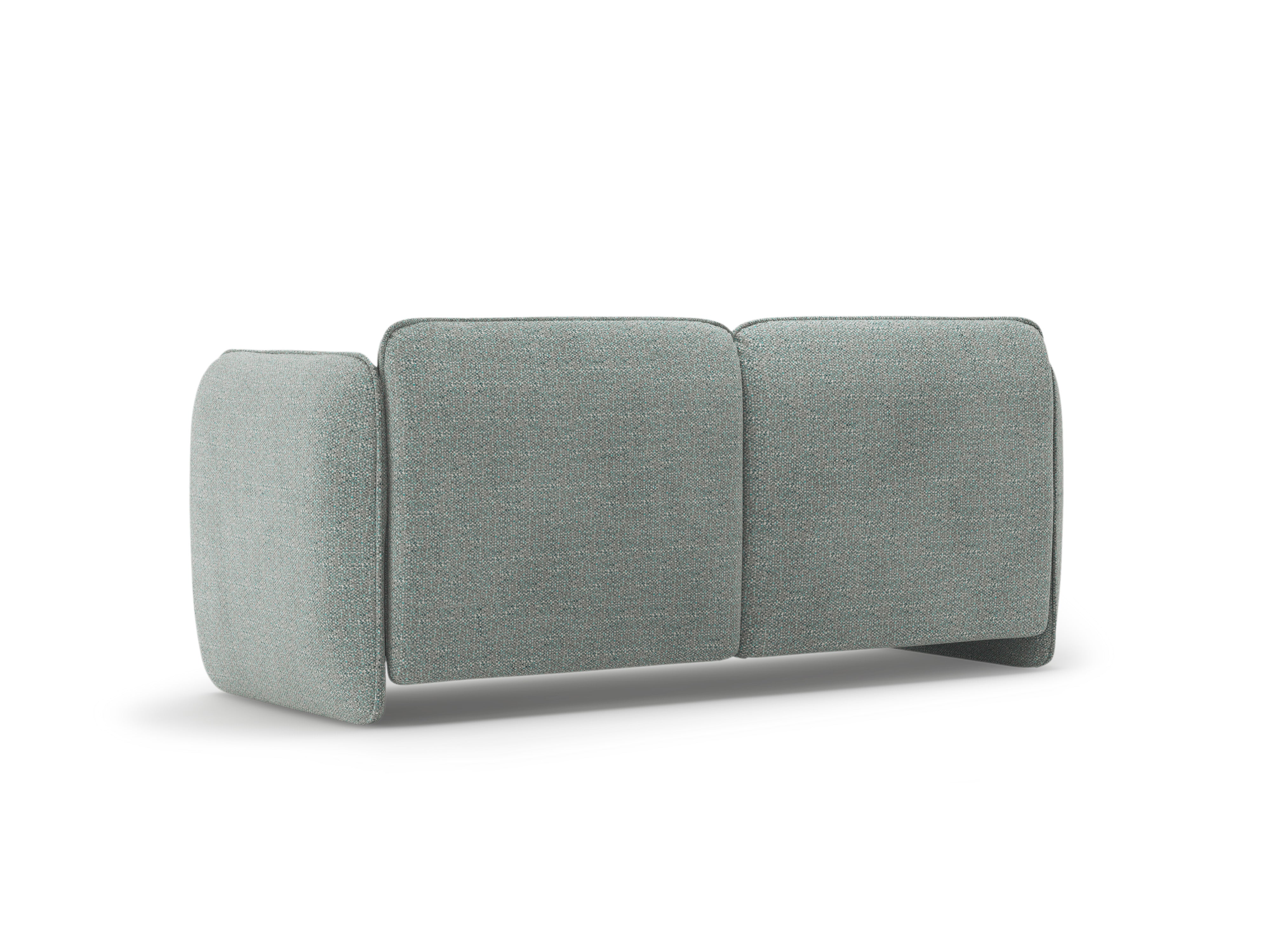 Sofa für 2 Personen GEORGIA in gedämpftem Blau aus Chenille