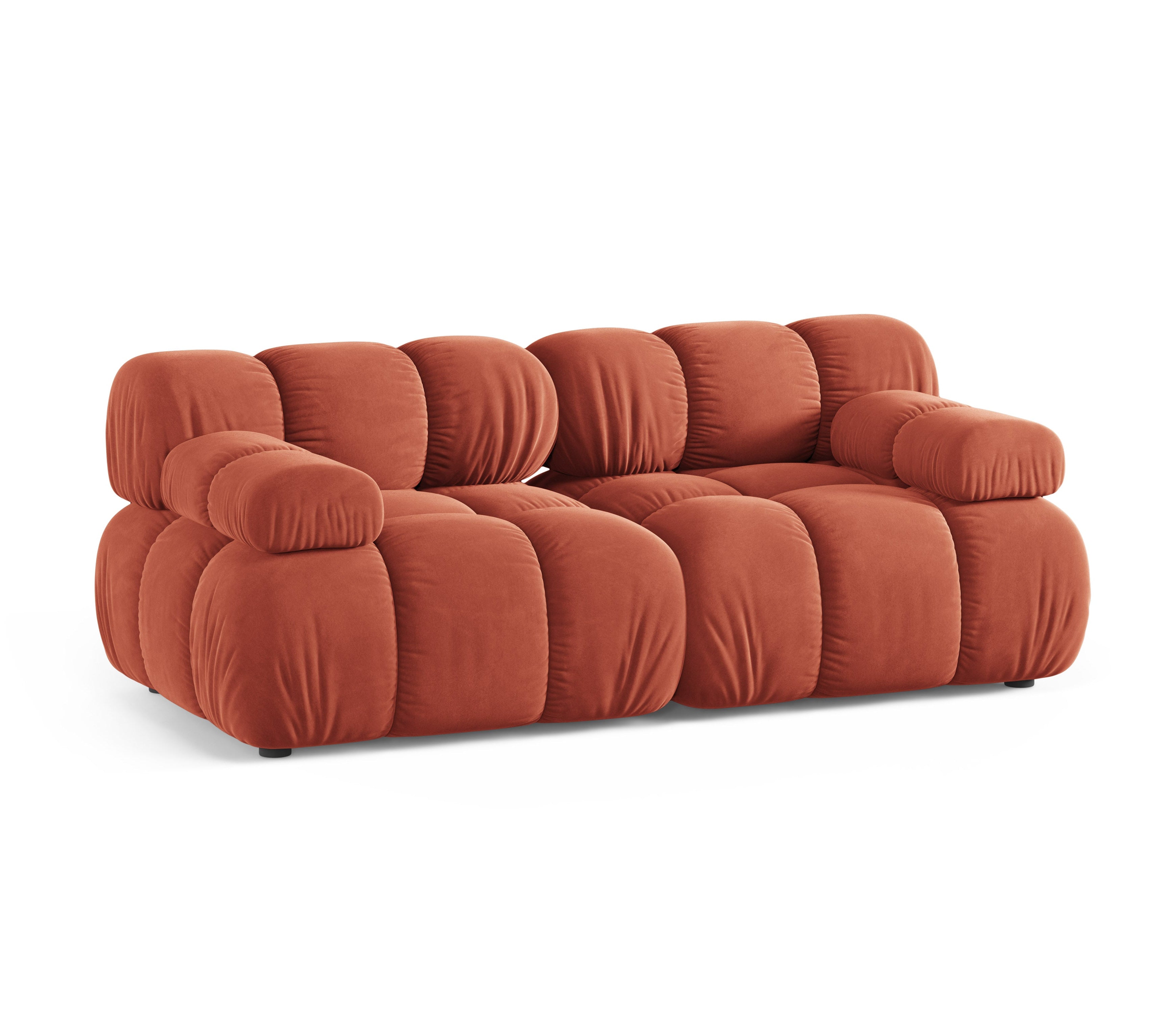Modulares 2-Sitzer-Sofa BELLIS in korallenfarbenem Velours