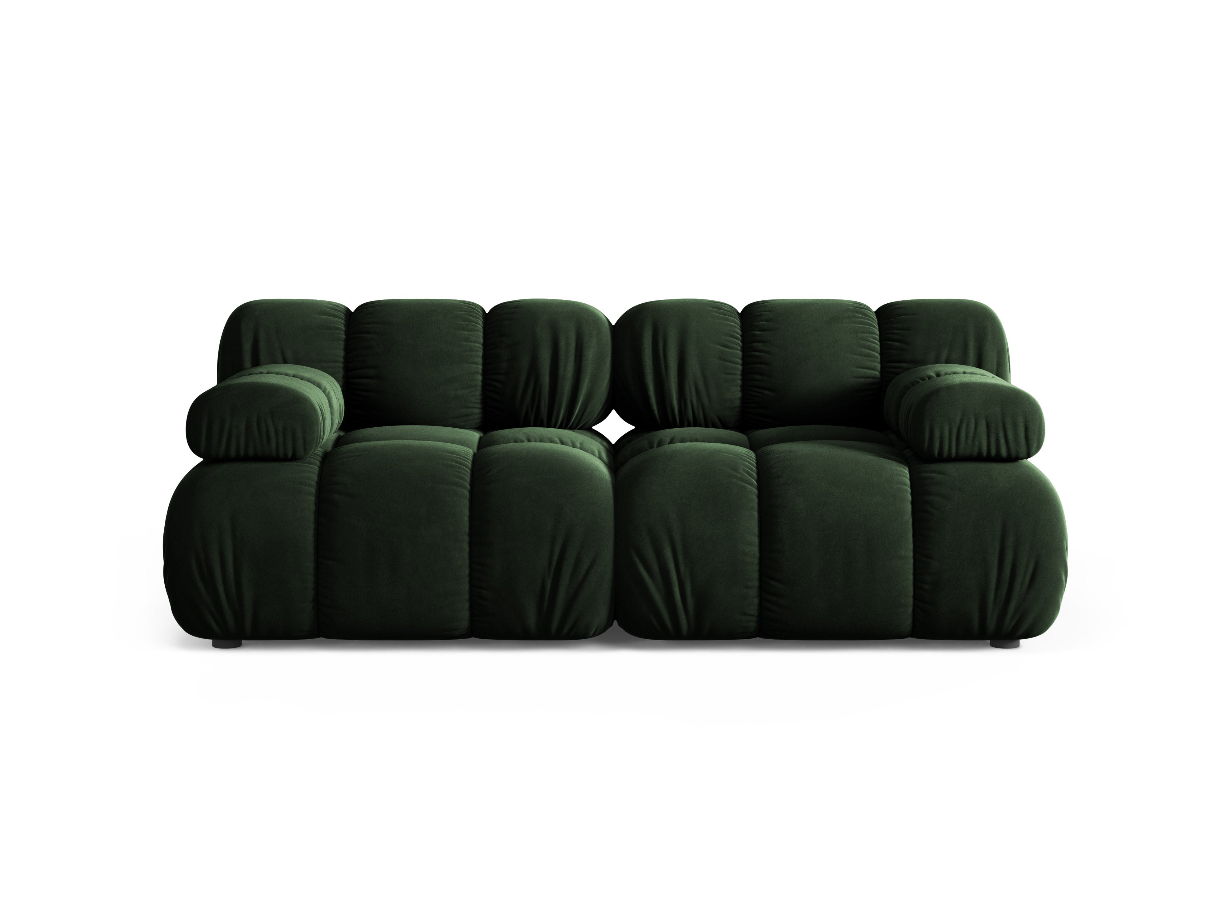 Modulares 2-Sitzer-Sofa BELLIS in Flaschengrün Velours