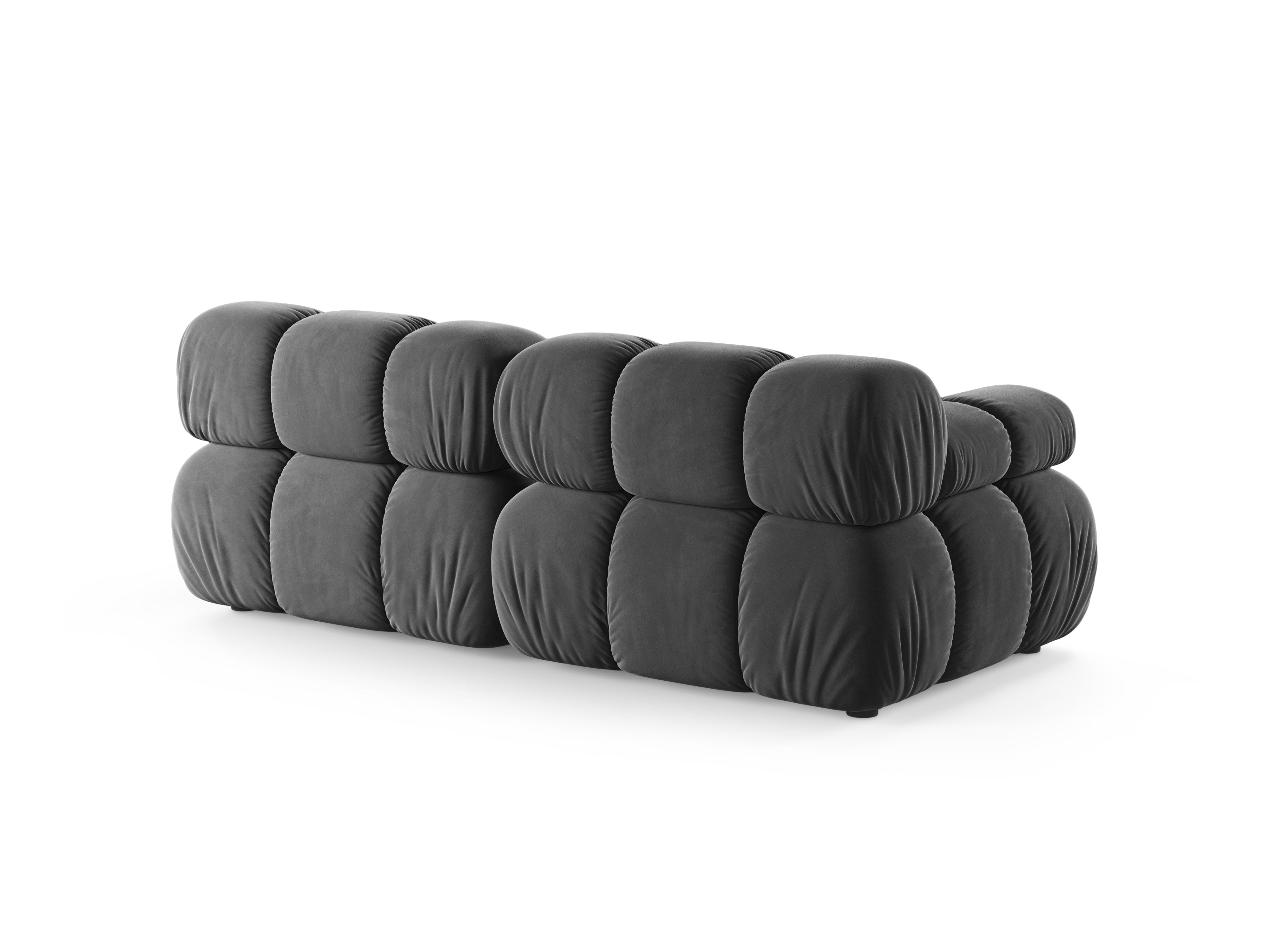 Modulares 2-Sitzer-Sofa BELLIS aus grauem Samt