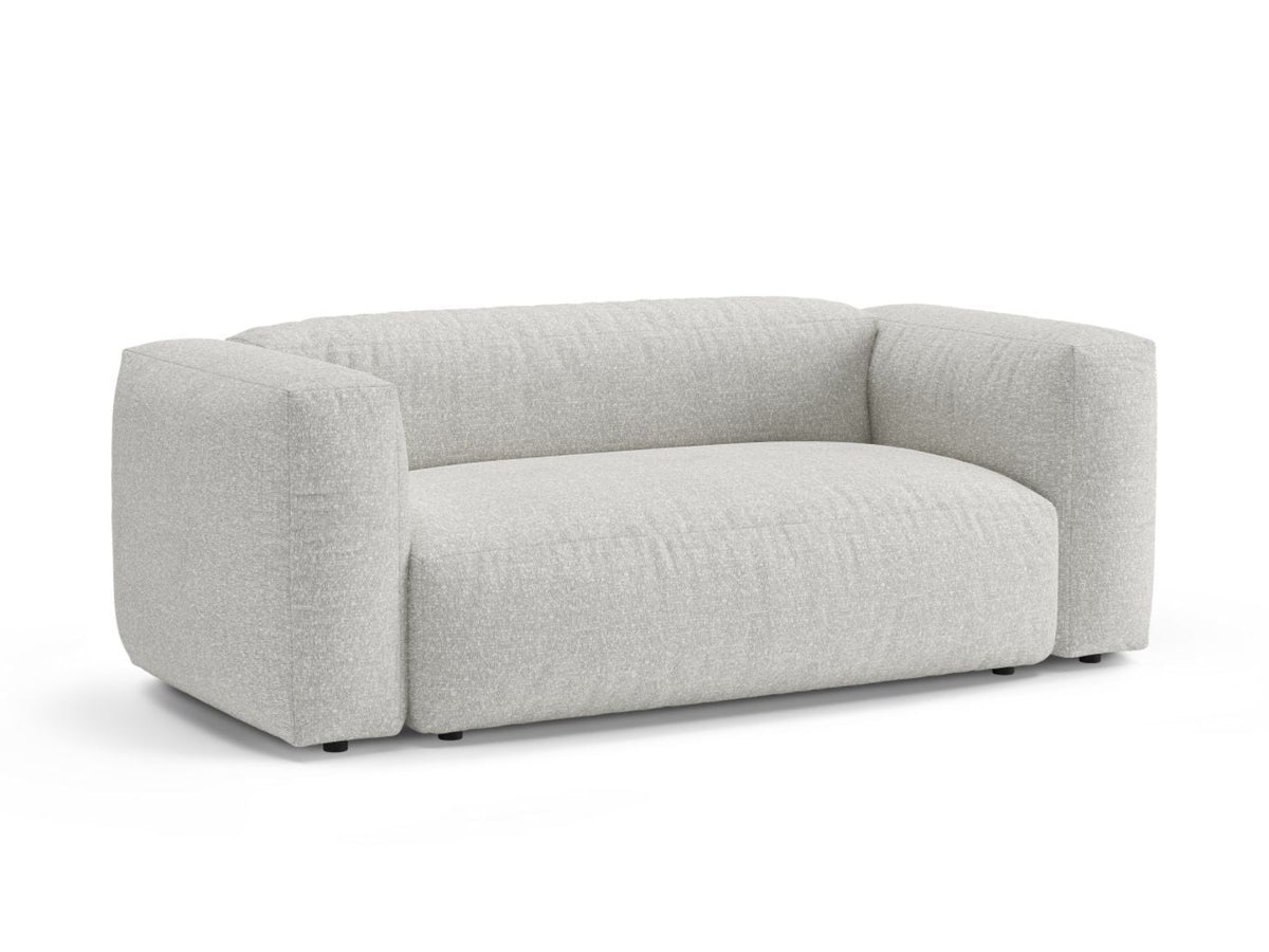 Sofa 2-osobowa MARTINA szarobeżowy melanż boucle – ujęcie boczne