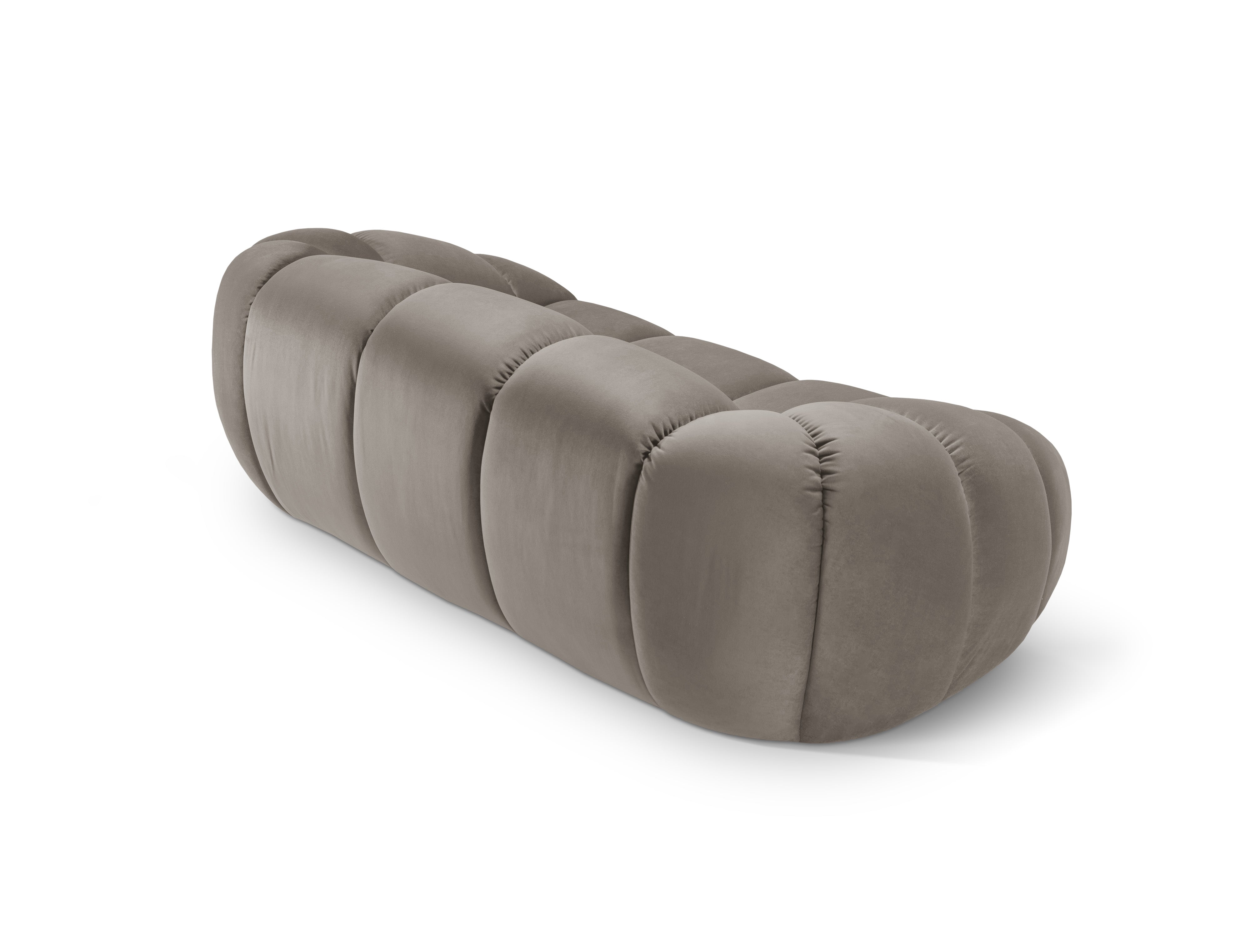 Velvet 2-Seater Sofa DIANA Gray-Brown