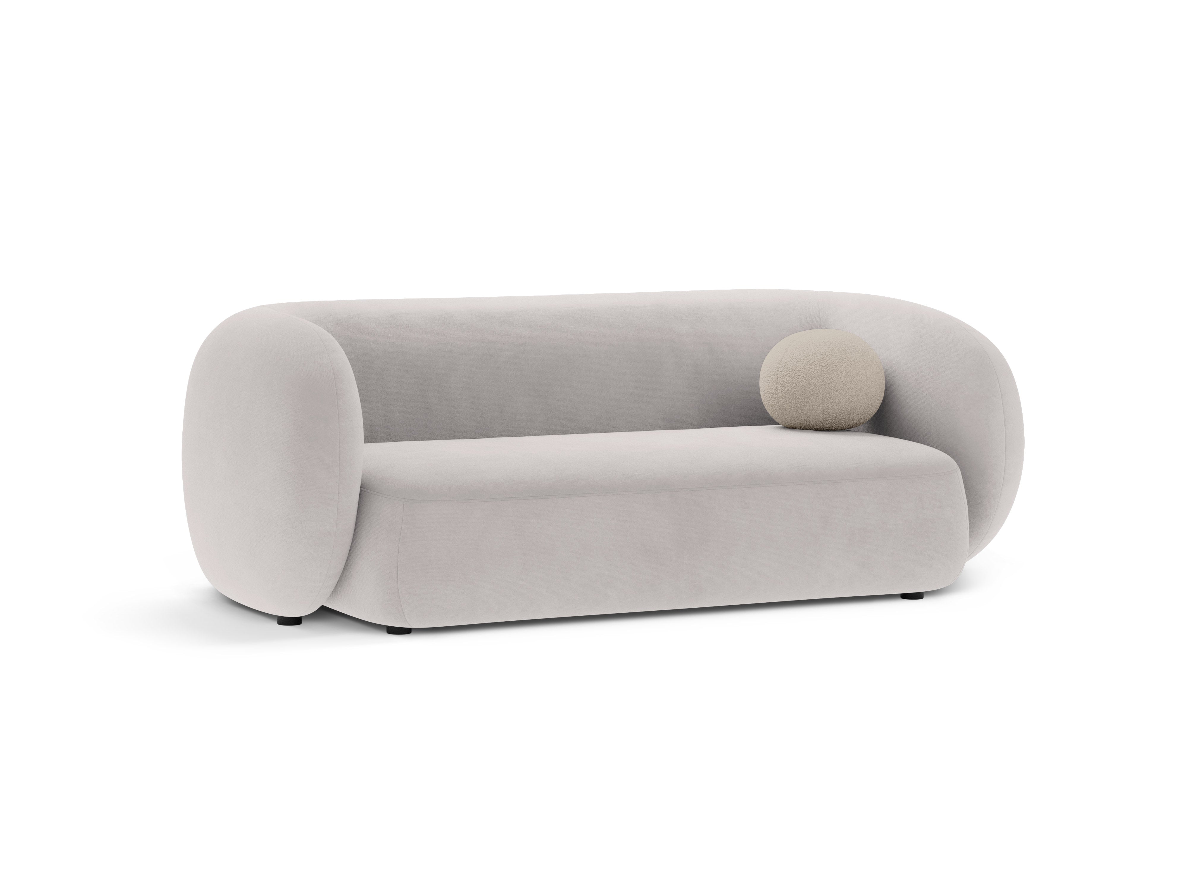 Sofa aus Samt 2-sitzig KATE hellgrau